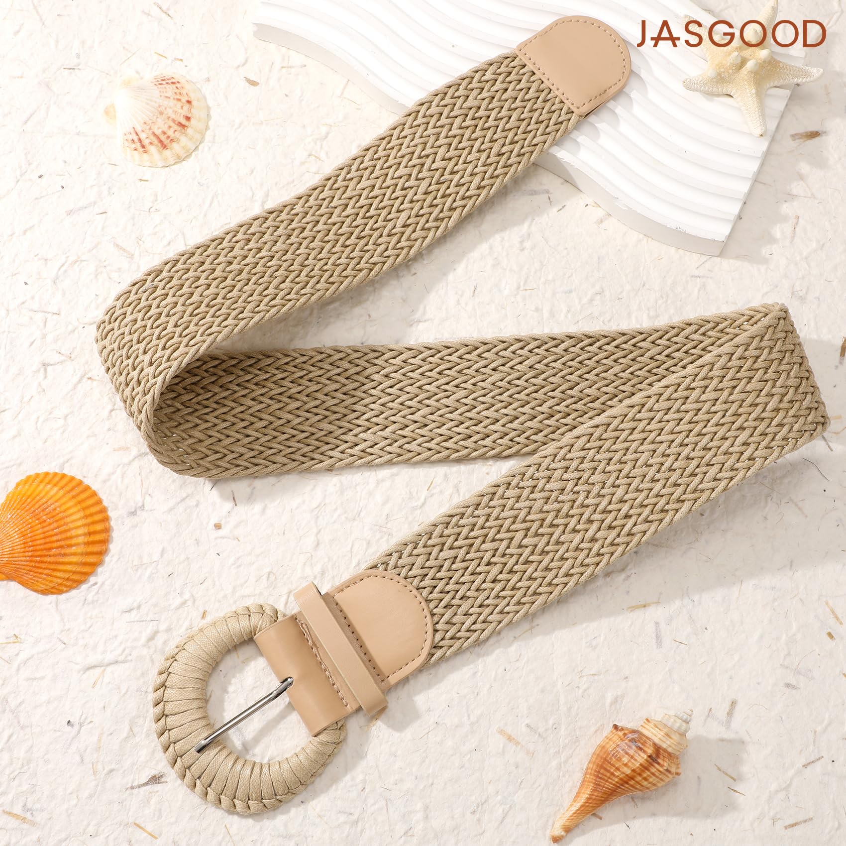 Wide Braided Boho Rattan Belt