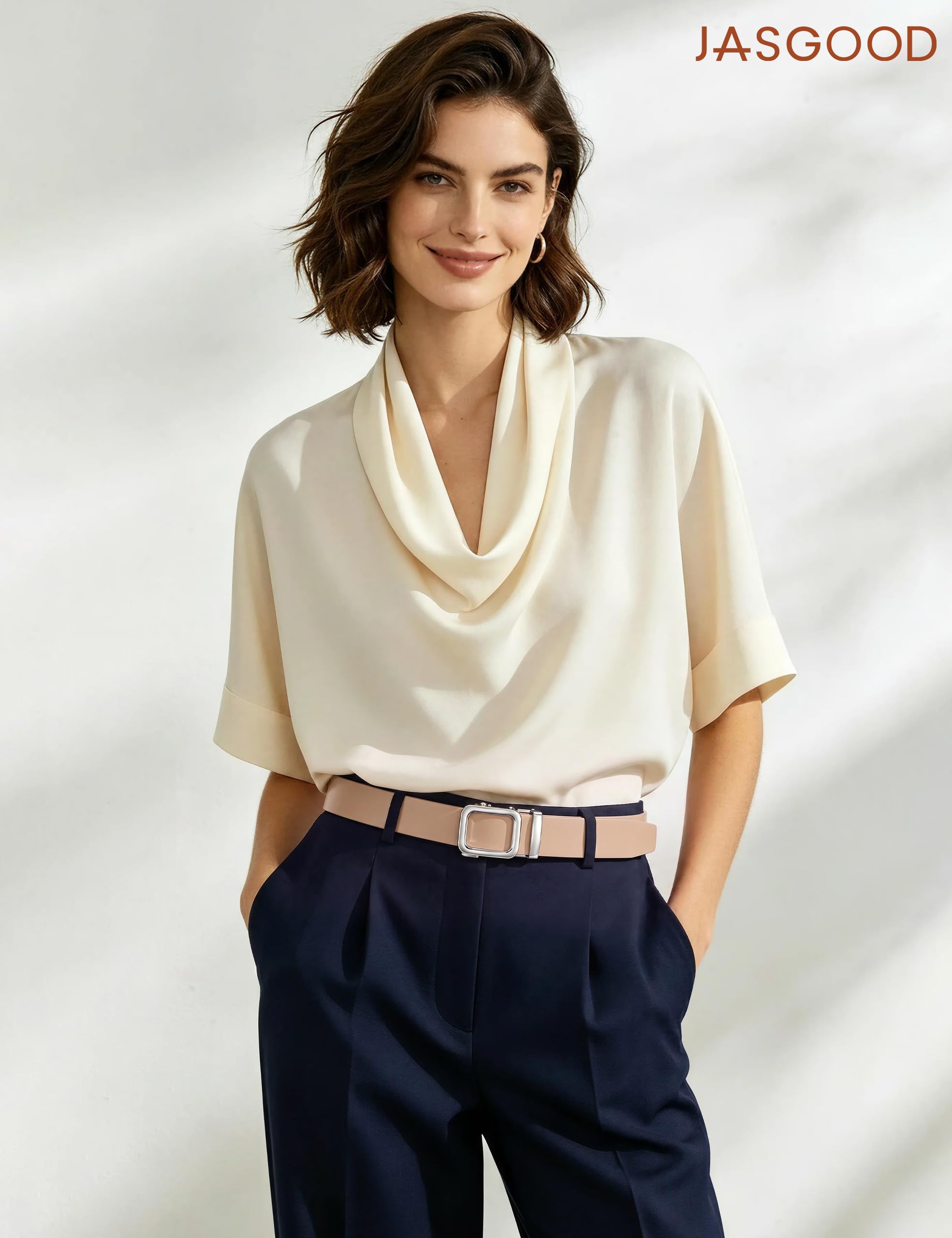 No Holes Ratchet Leather Belt for Women - JASGOOD OFFICIAL