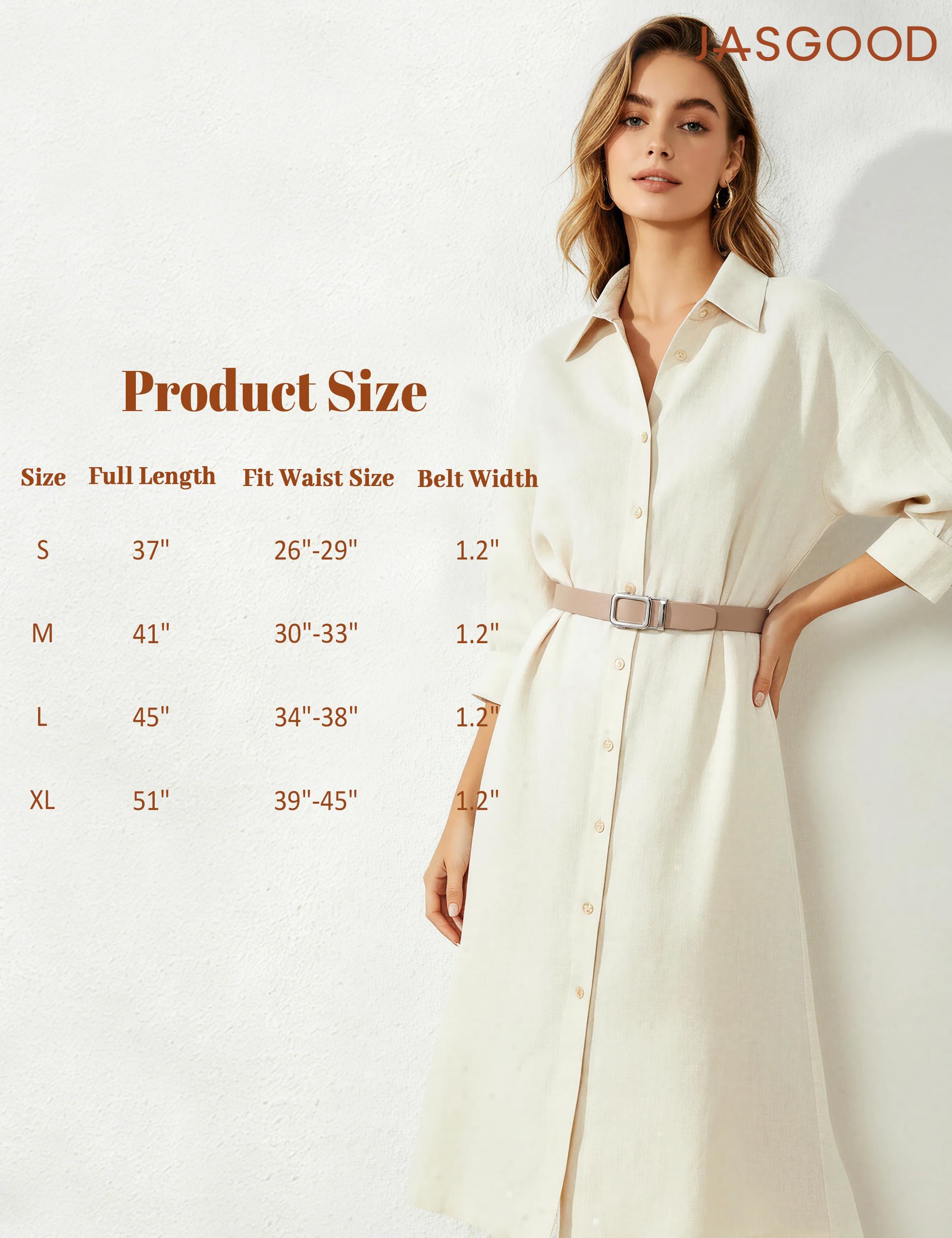 No Holes Ratchet Leather Belt for Women - JASGOOD OFFICIAL