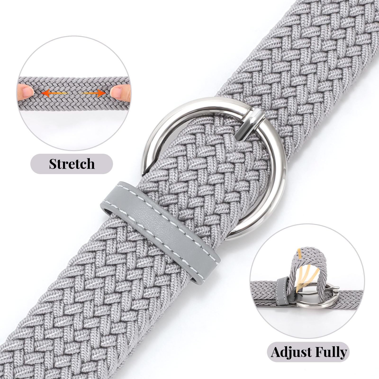 Women Men Woven Elastic Stretch Braided Waist Belt