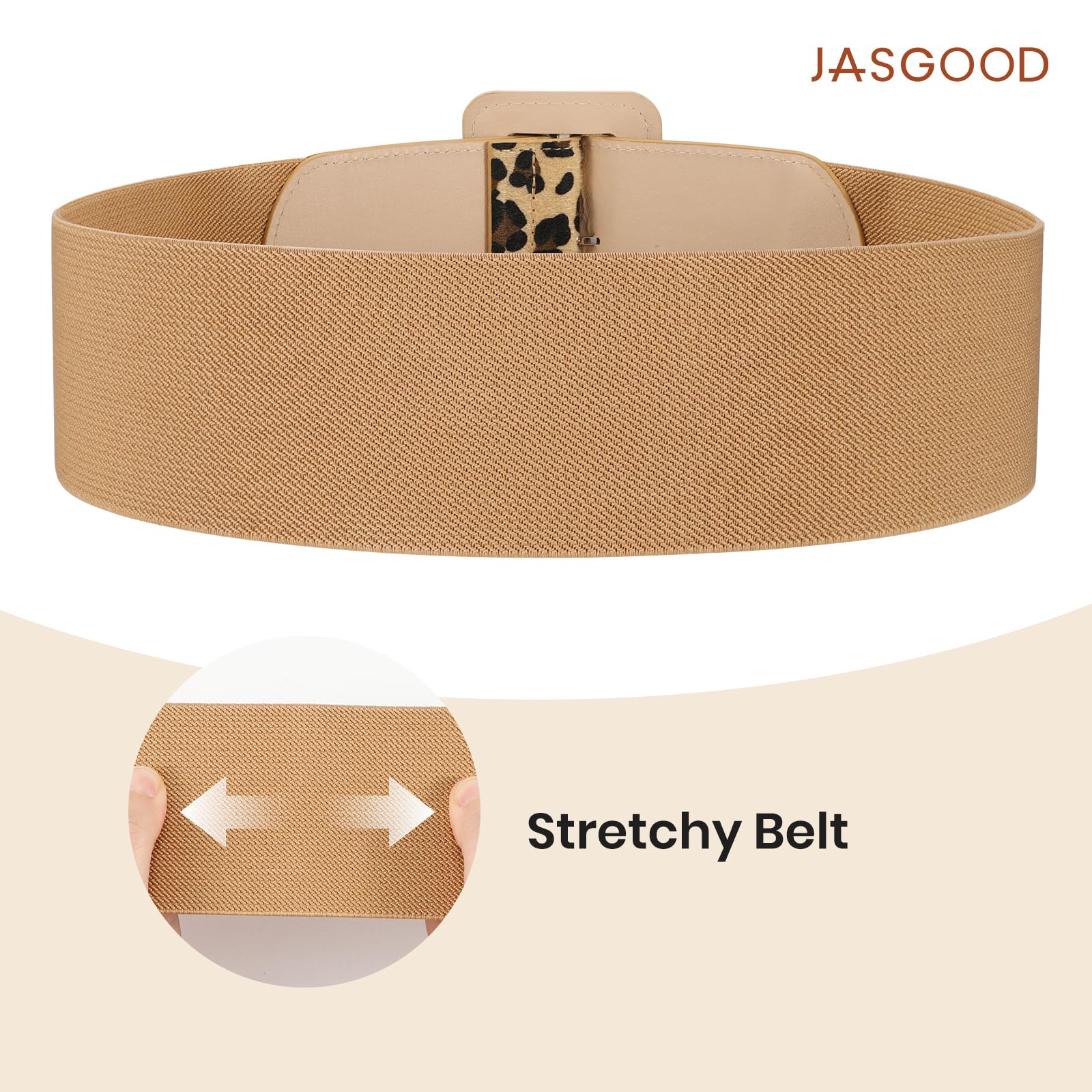 Elastic Suede Wide Belt with Vintage Chunky Square Buckle