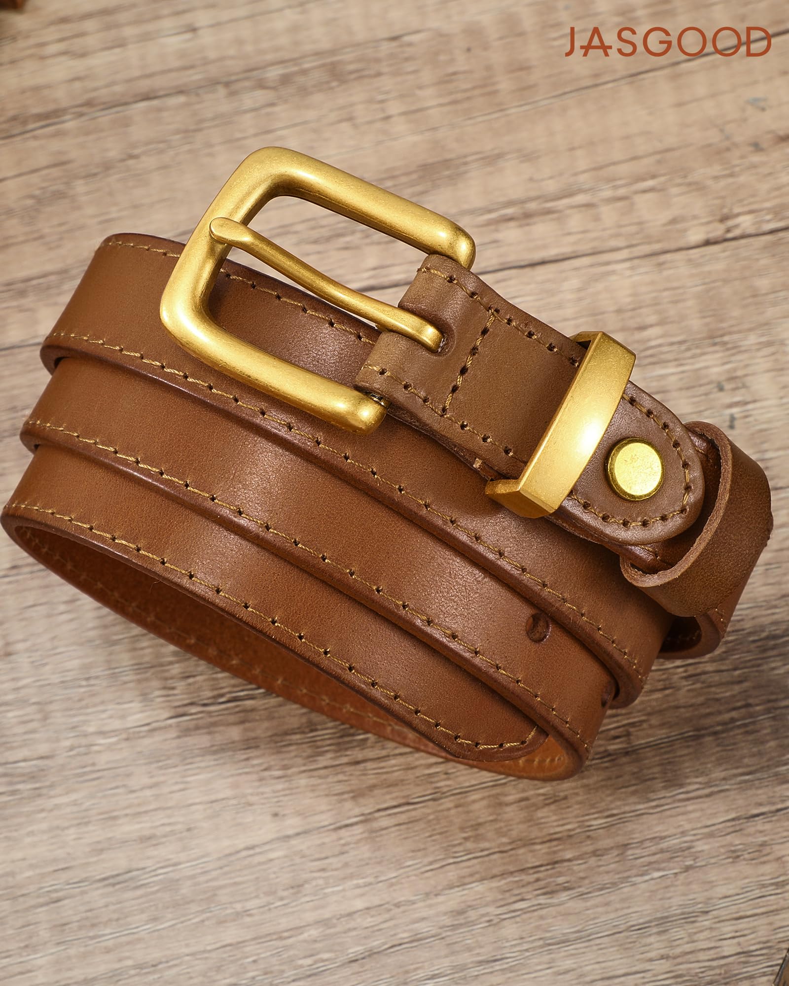 Vintage Full Grain Thin Leather Belt For Women