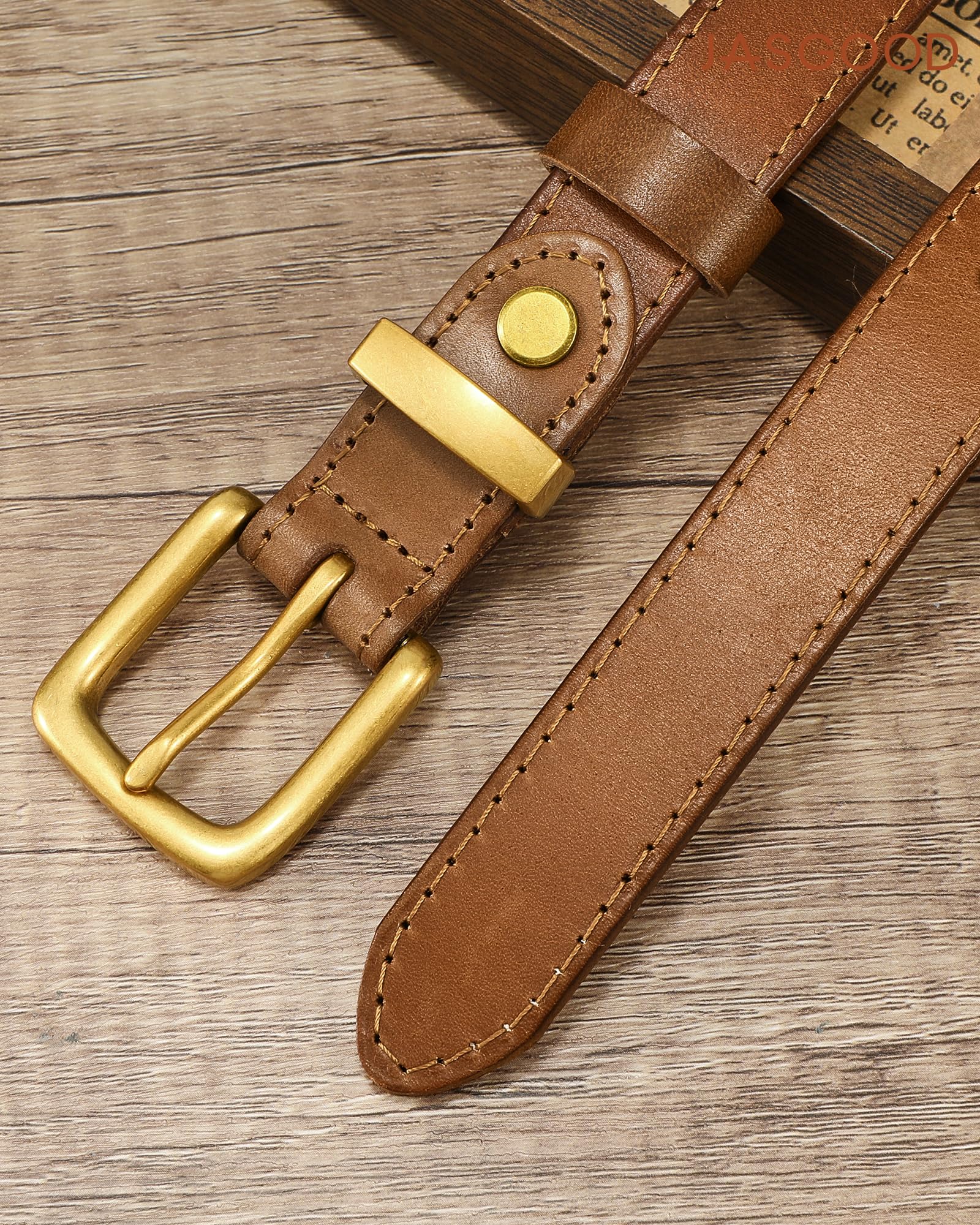 Vintage Full Grain Thin Leather Belt For Women