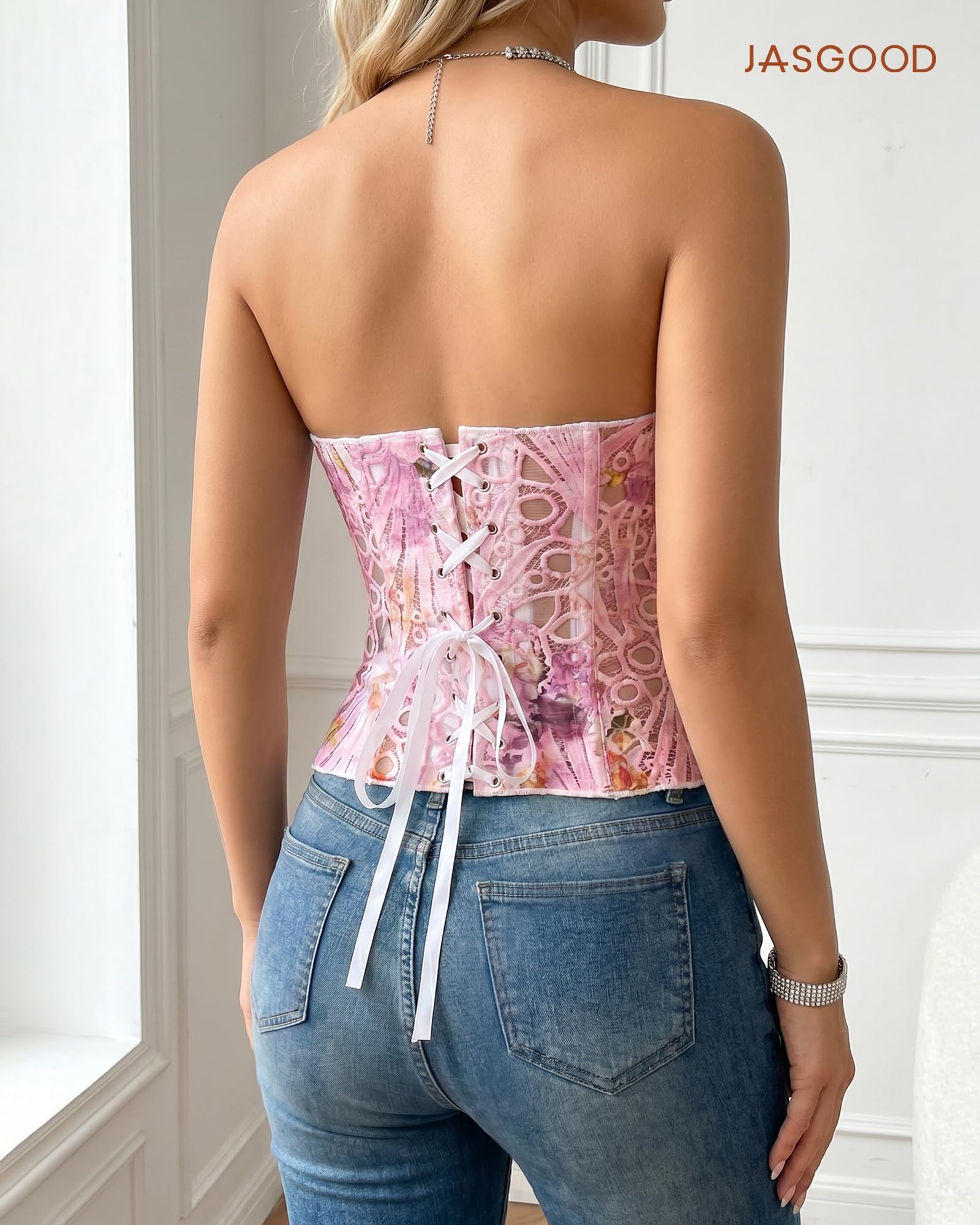 Lace Up Corset Bustier Top