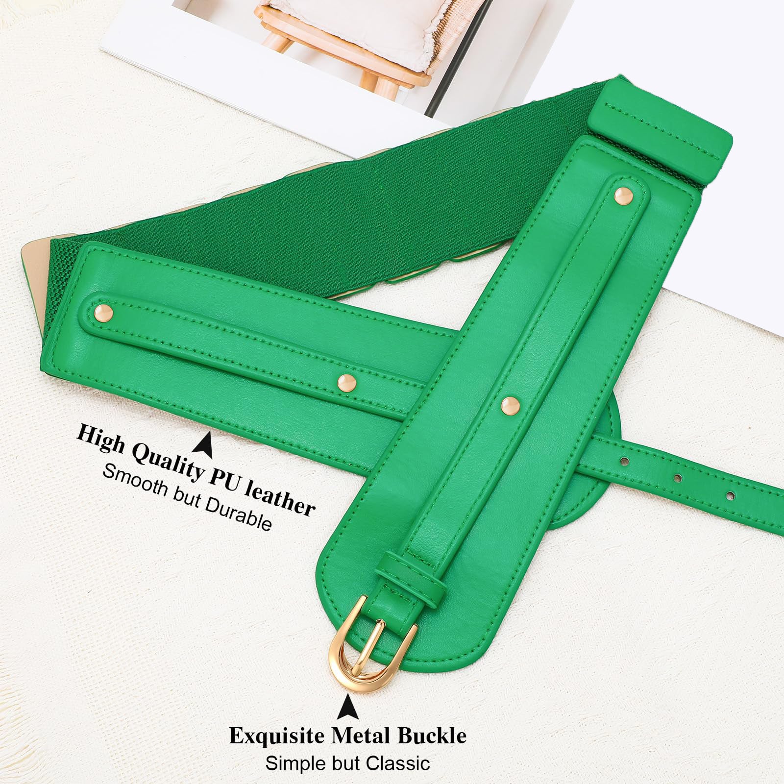 Gold Buckle Stretchy Outfit Belt - JASGOOD OFFICIAL