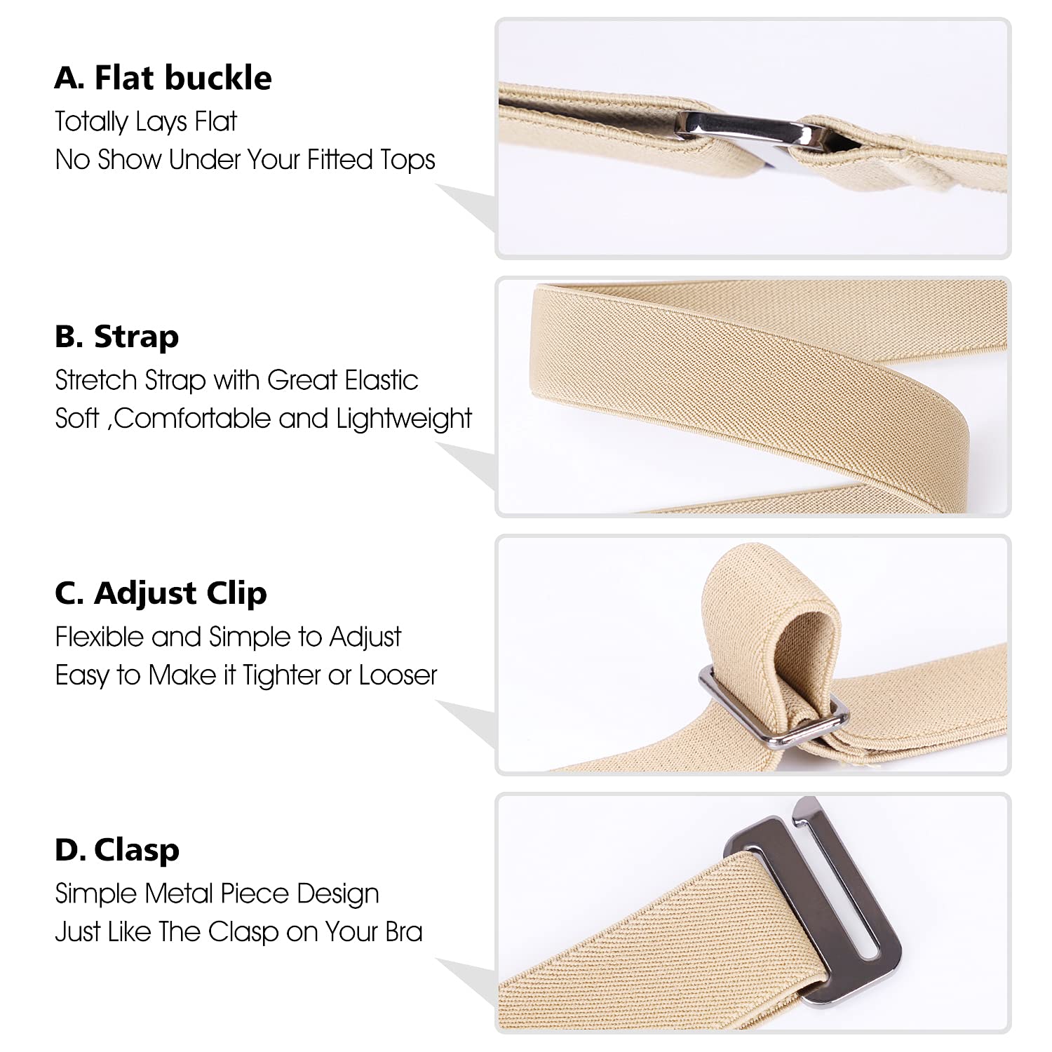 1-pack Invisible Elastic Web Strap Belt
