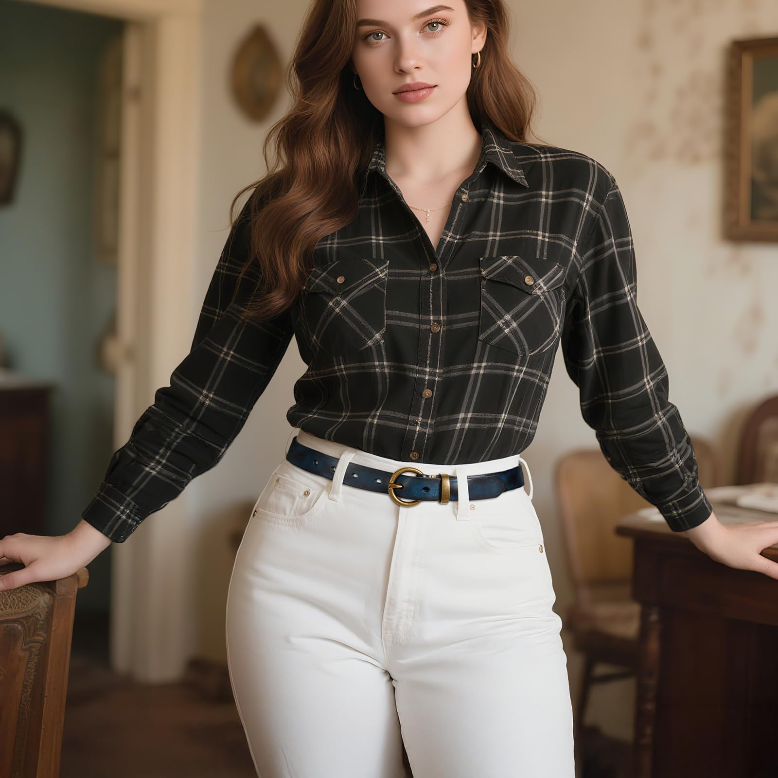 Vintage Cowhide Skinny Leather Belt - JASGOOD OFFICIAL