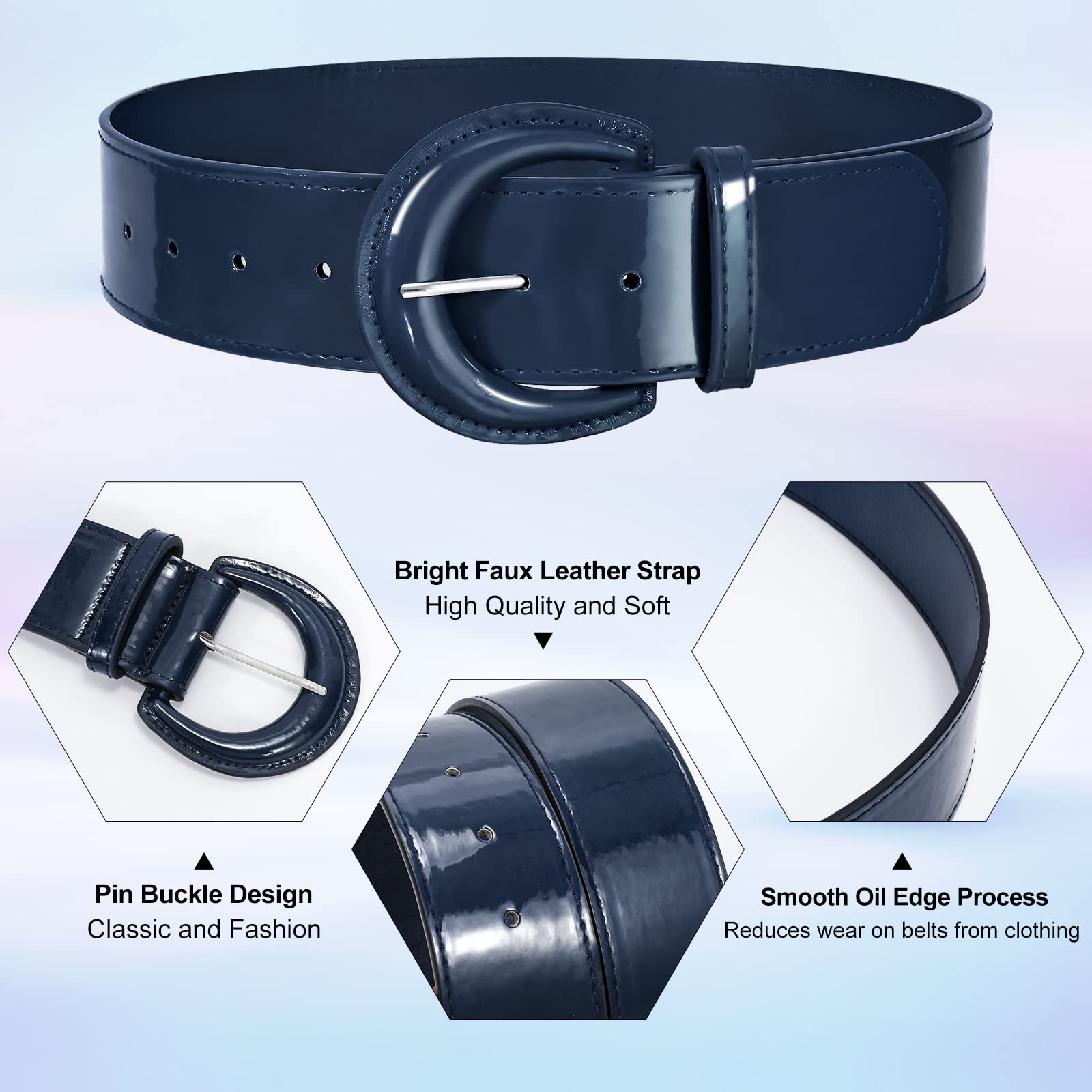 Wide Patent Leather Belt For Coat