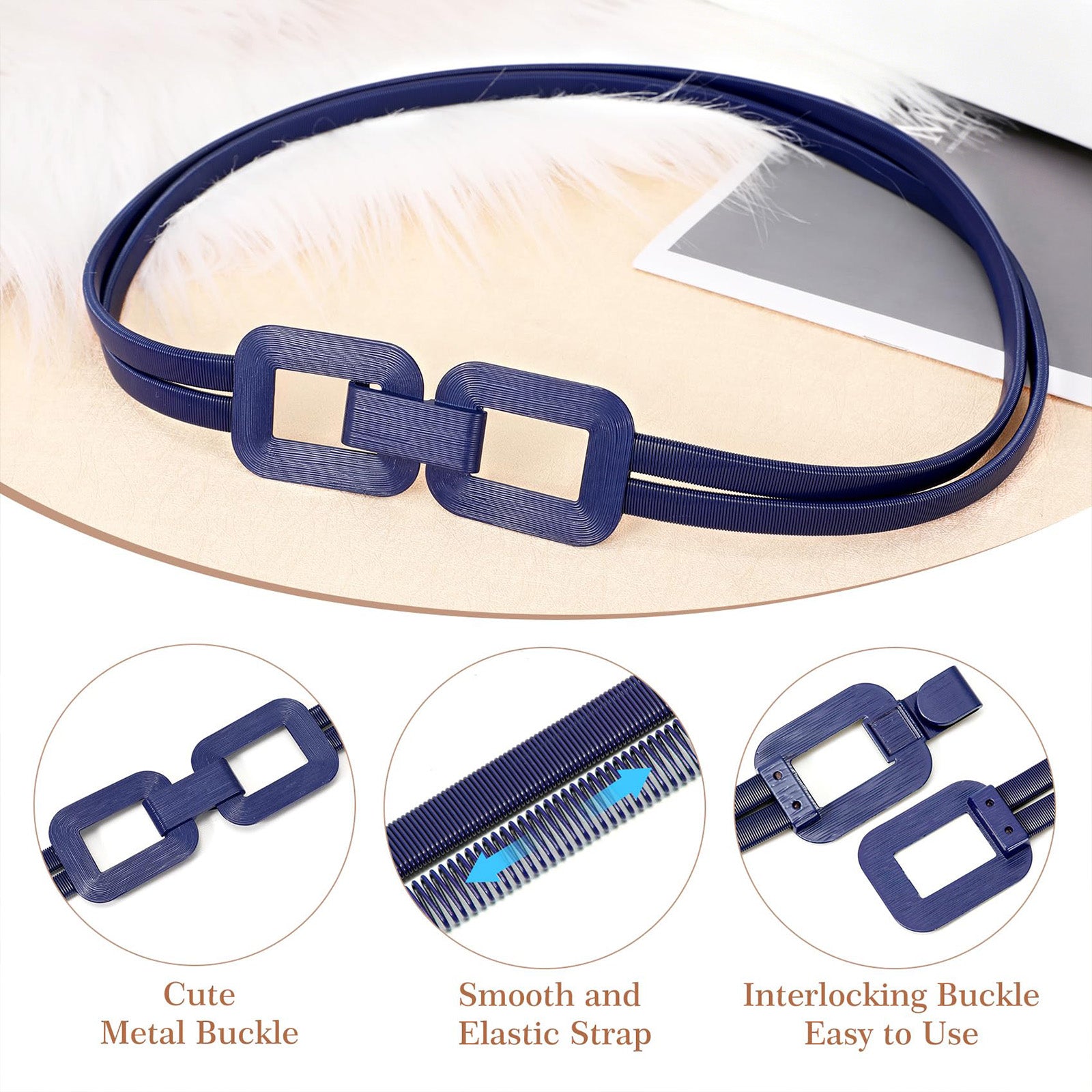 Elastic Metal Thin Waist Belt
