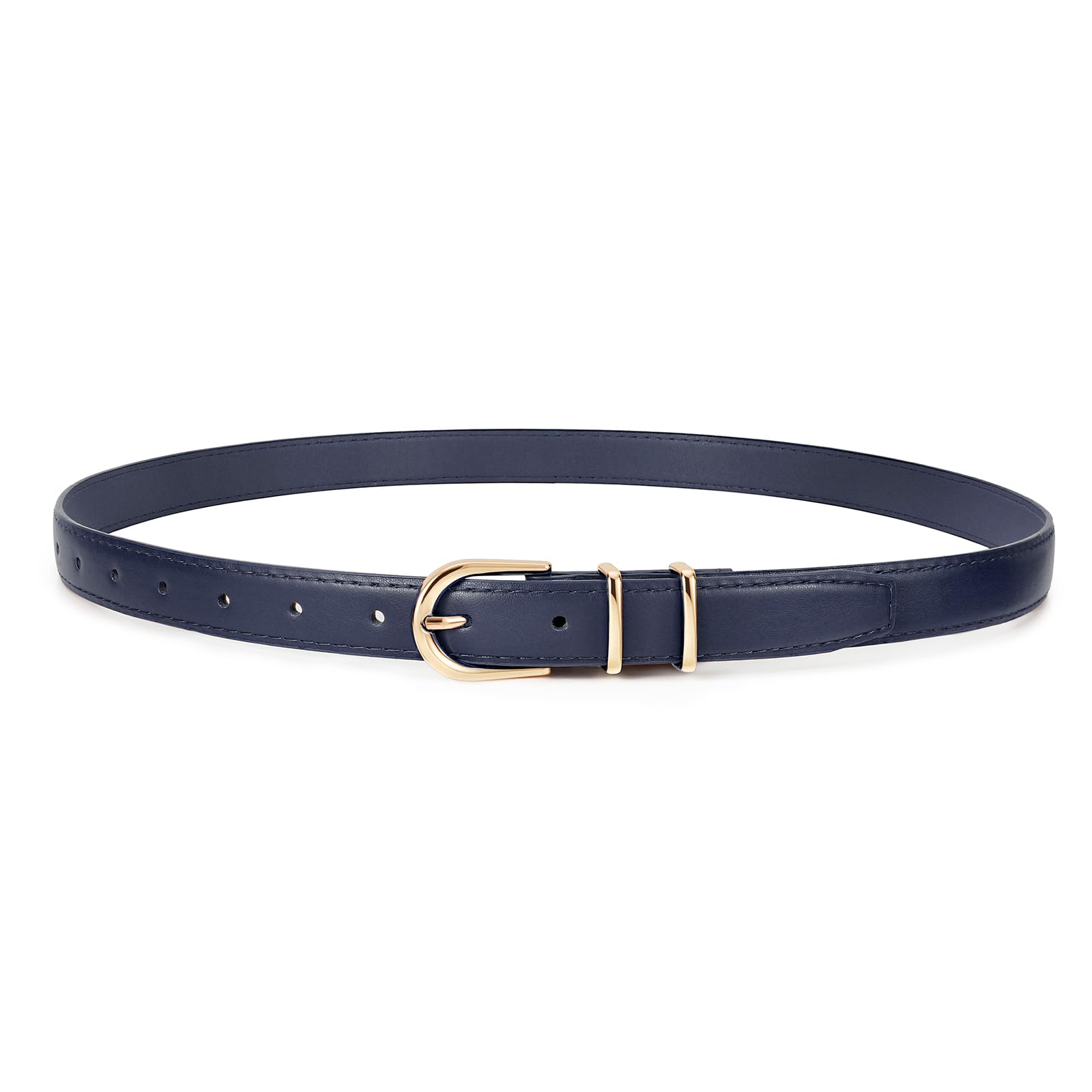 Women Skinny Vegan Leather Belt for Jeans