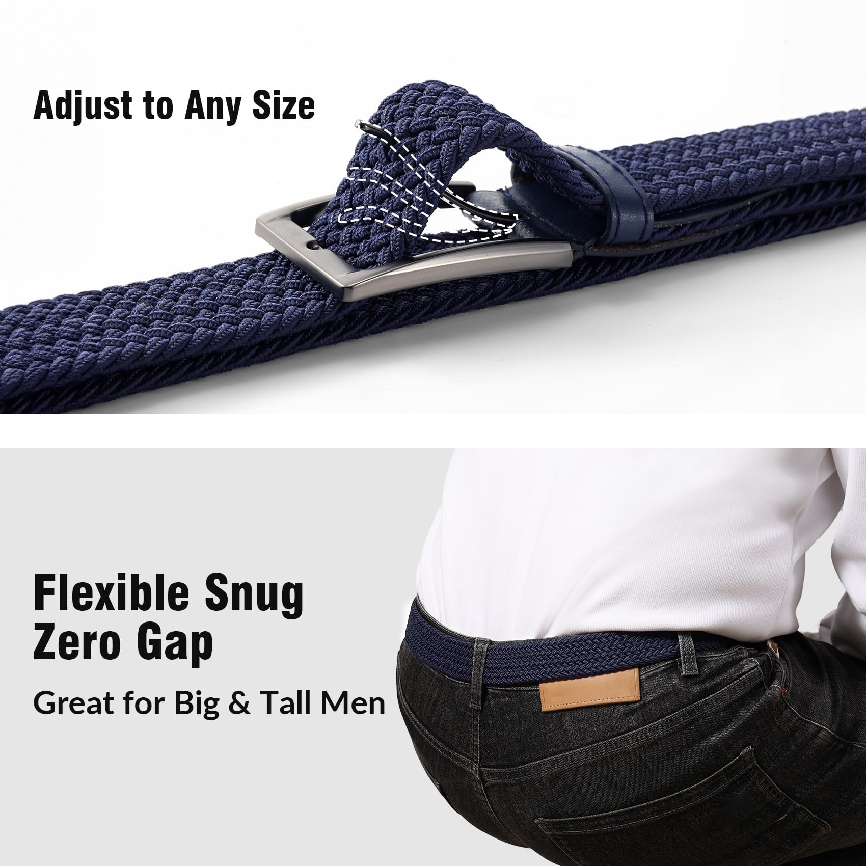 Braided Stretch Golf Belt for Men Women
