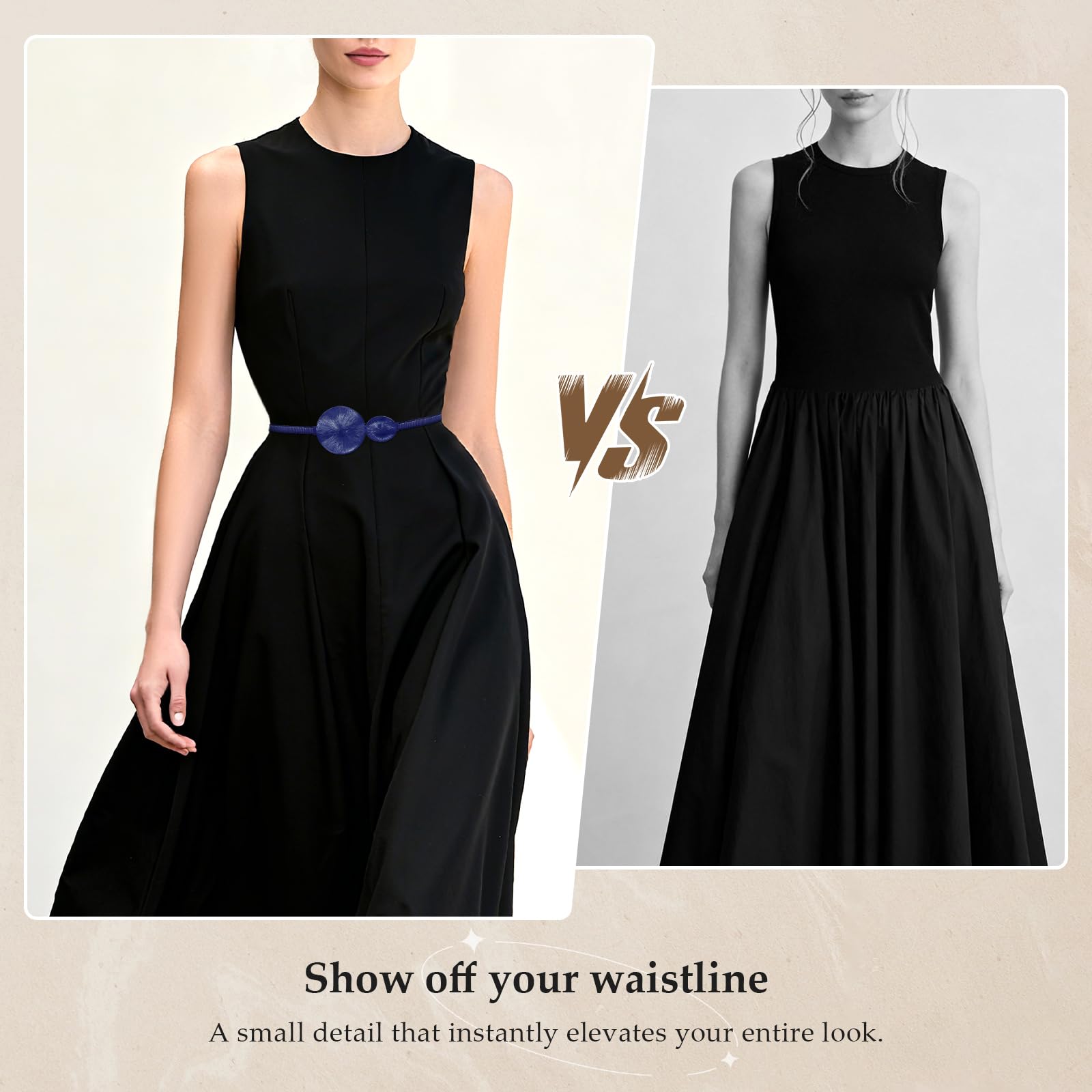 Skinny Stretch Thin Chain Belt For Dress