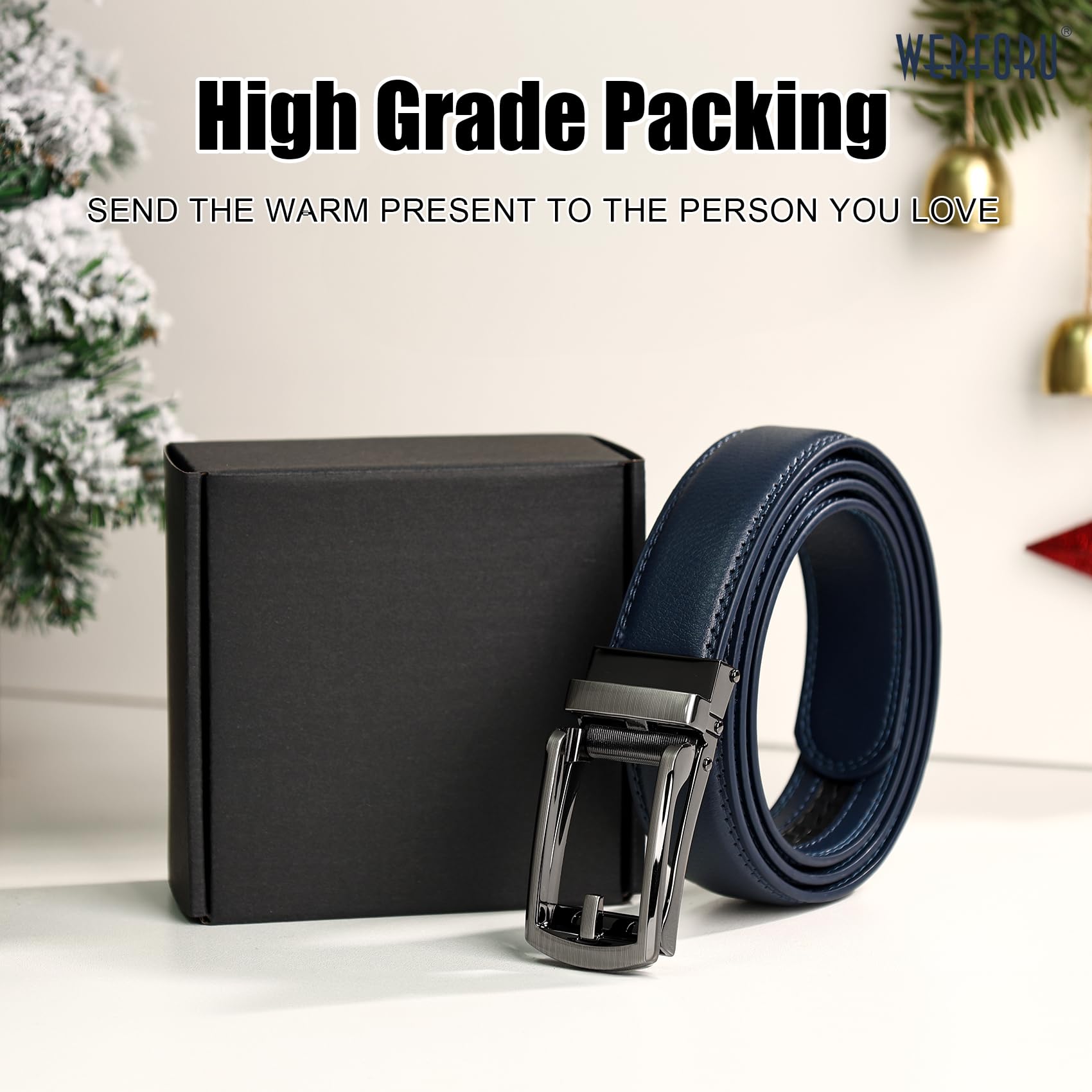 Ratchet Belt With Automatic Buckle Fits Waist Up to 52"