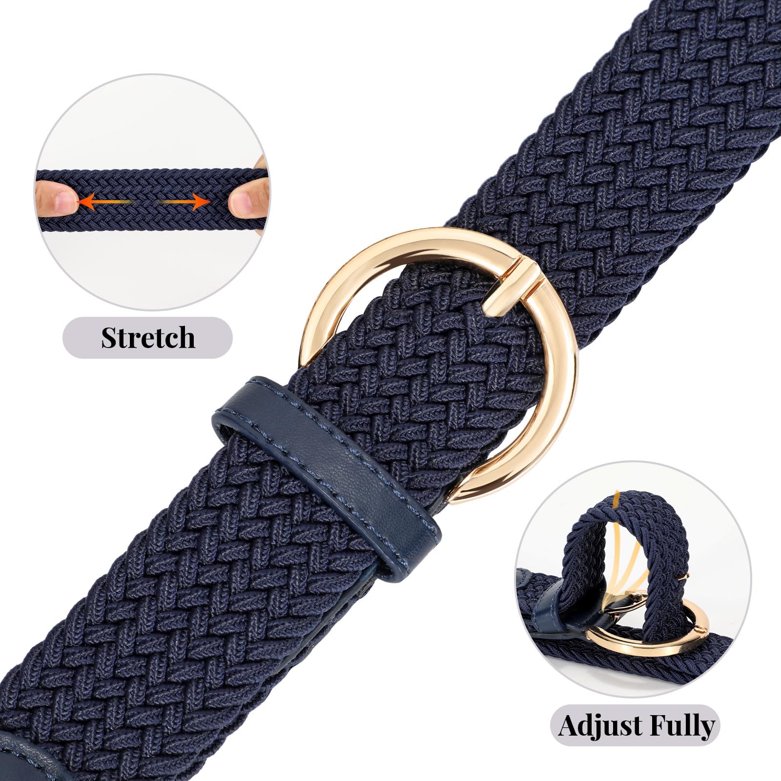 Women Men Woven Elastic Stretch Braided Waist Belt