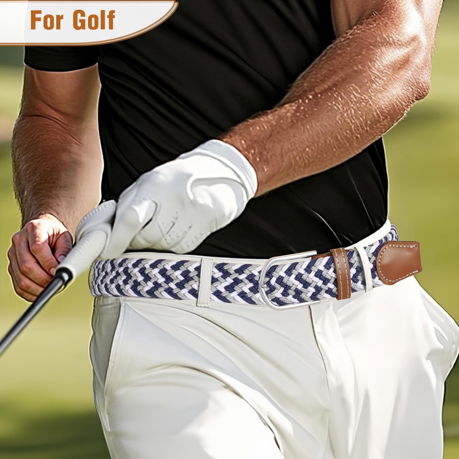 Braided Stretch Belt for Men Women
