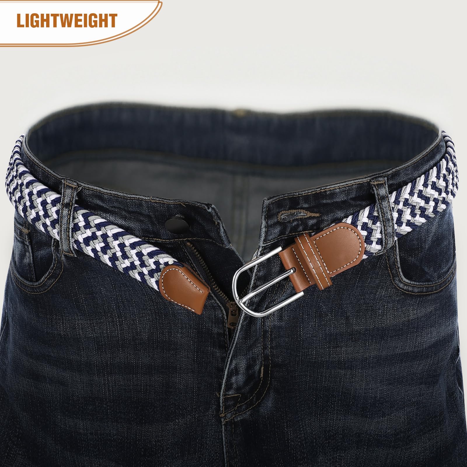 Braided Stretch Belt for Men Women