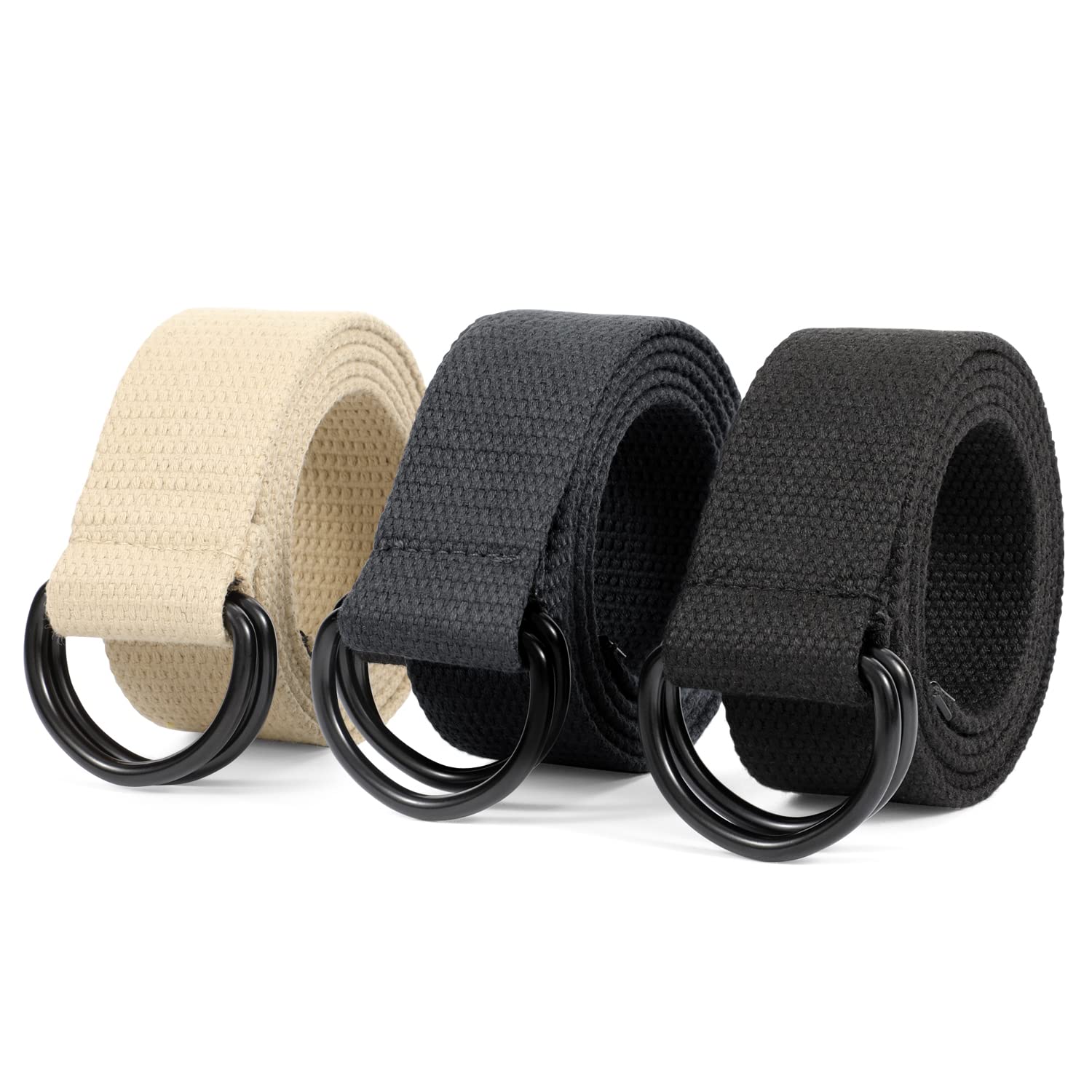 Double D-ring Design Canvas Belt For Men Women