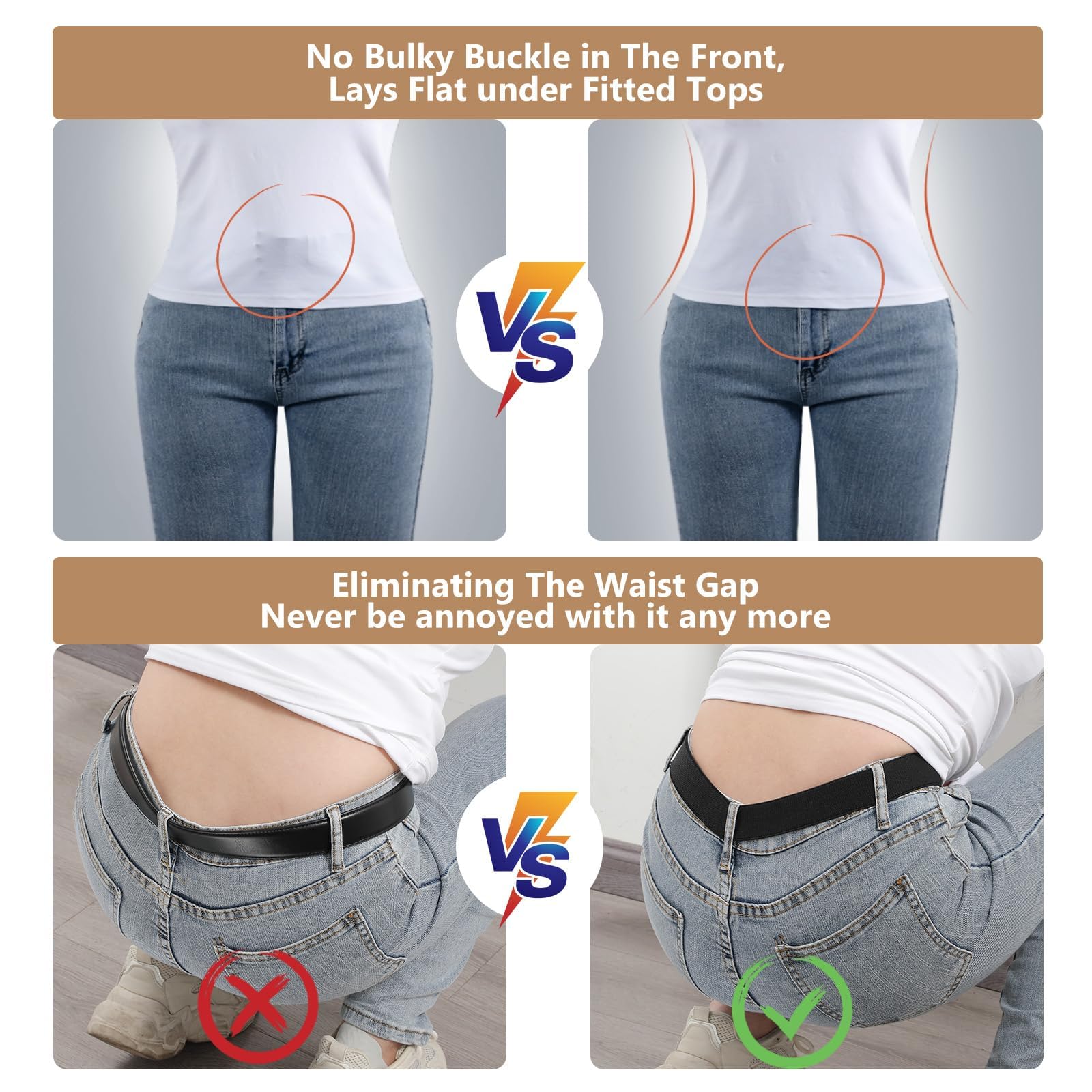 1-pack Invisible Elastic Web Strap Belt