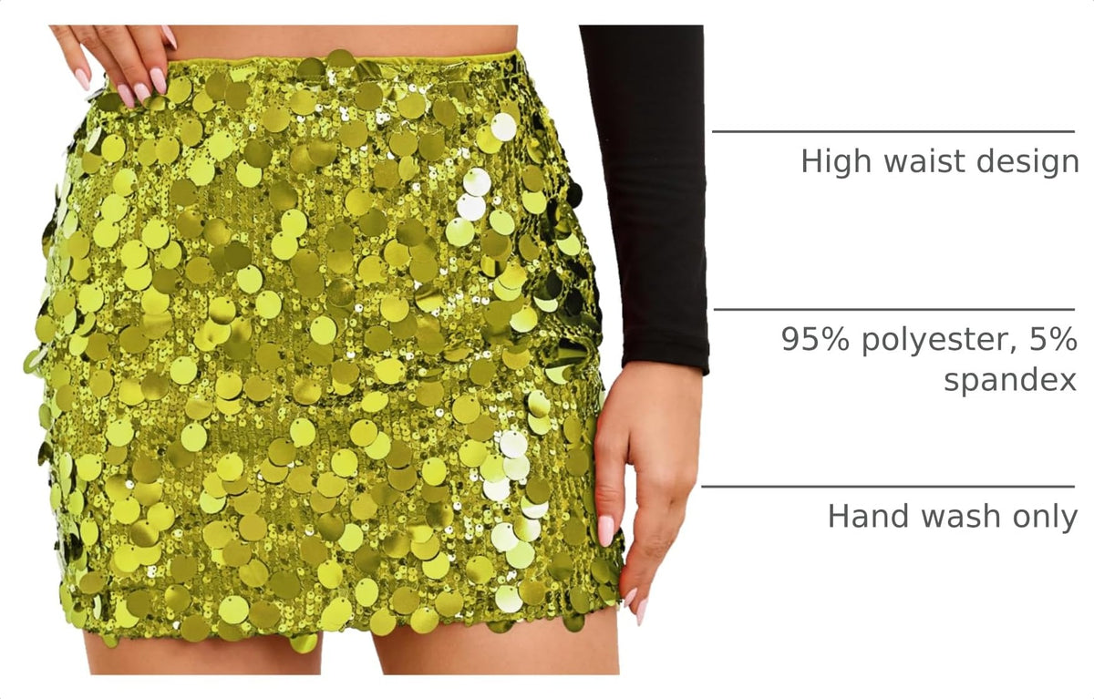 Stretchy Sequin Skirt for Women