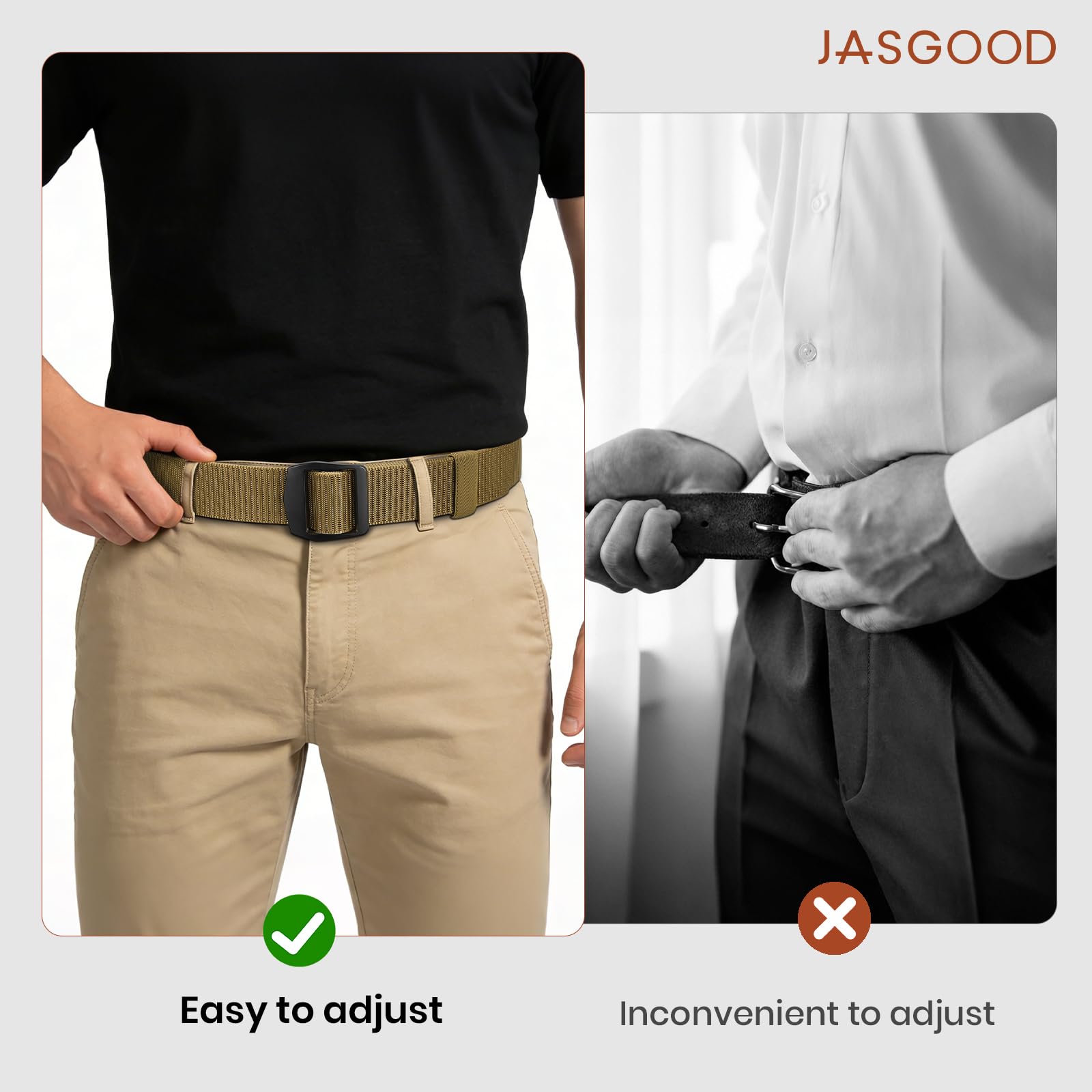 Heavy Duty Military-style Tactical Belt with Metal Buckle - JASGOOD OFFICIAL