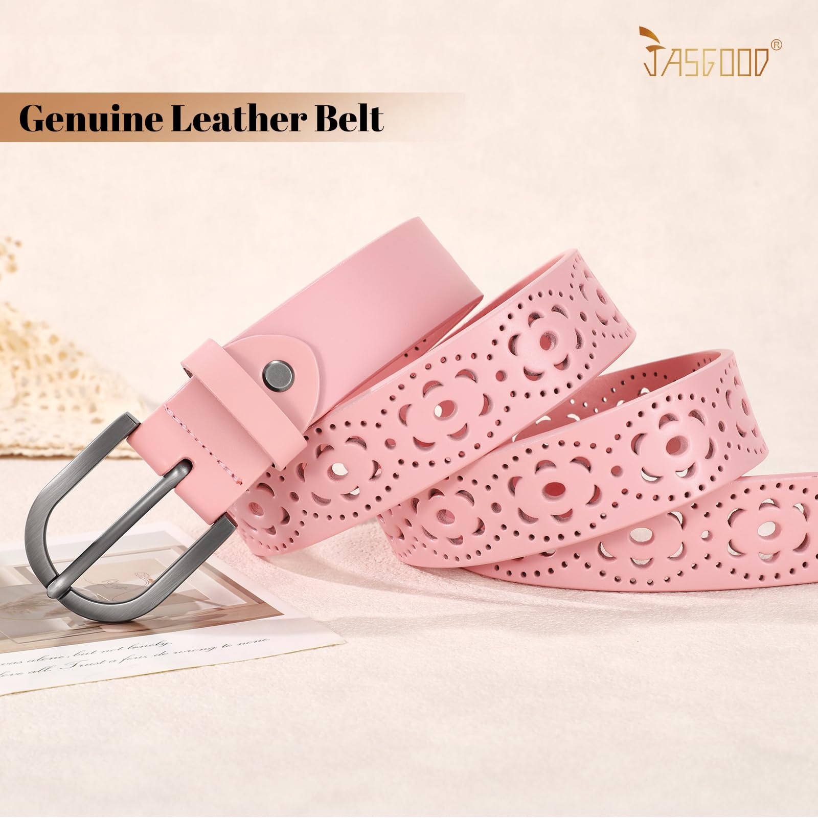 Hollow Genuine Leather Belt for Women 103 - JASGOOD OFFICIAL