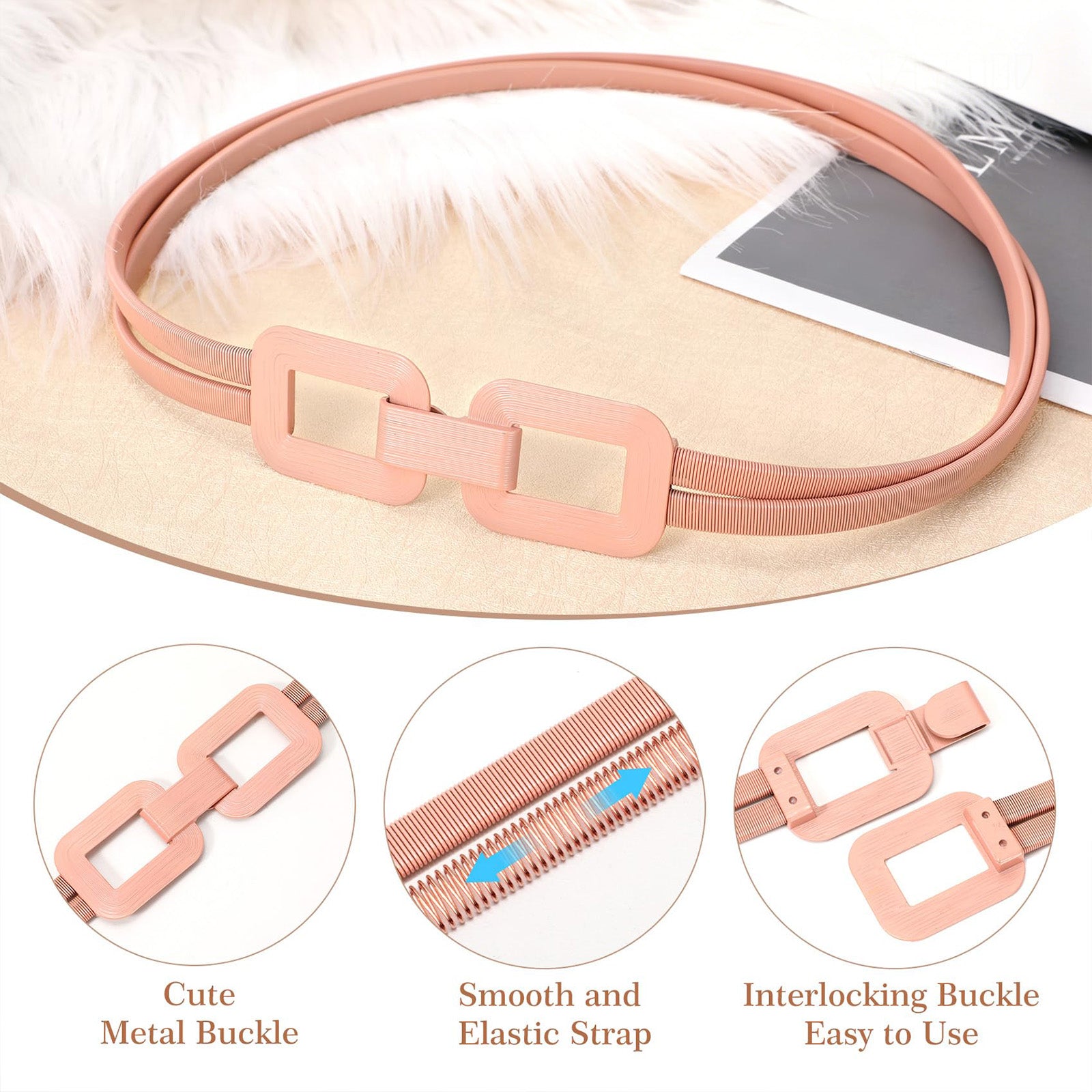 Elastic Metal Thin Waist Belt