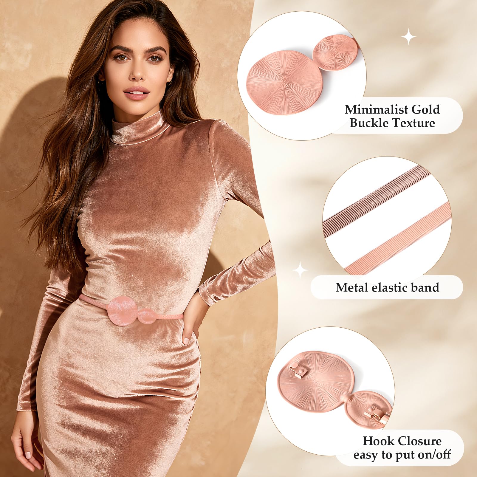Skinny Stretch Thin Chain Belt For Dress