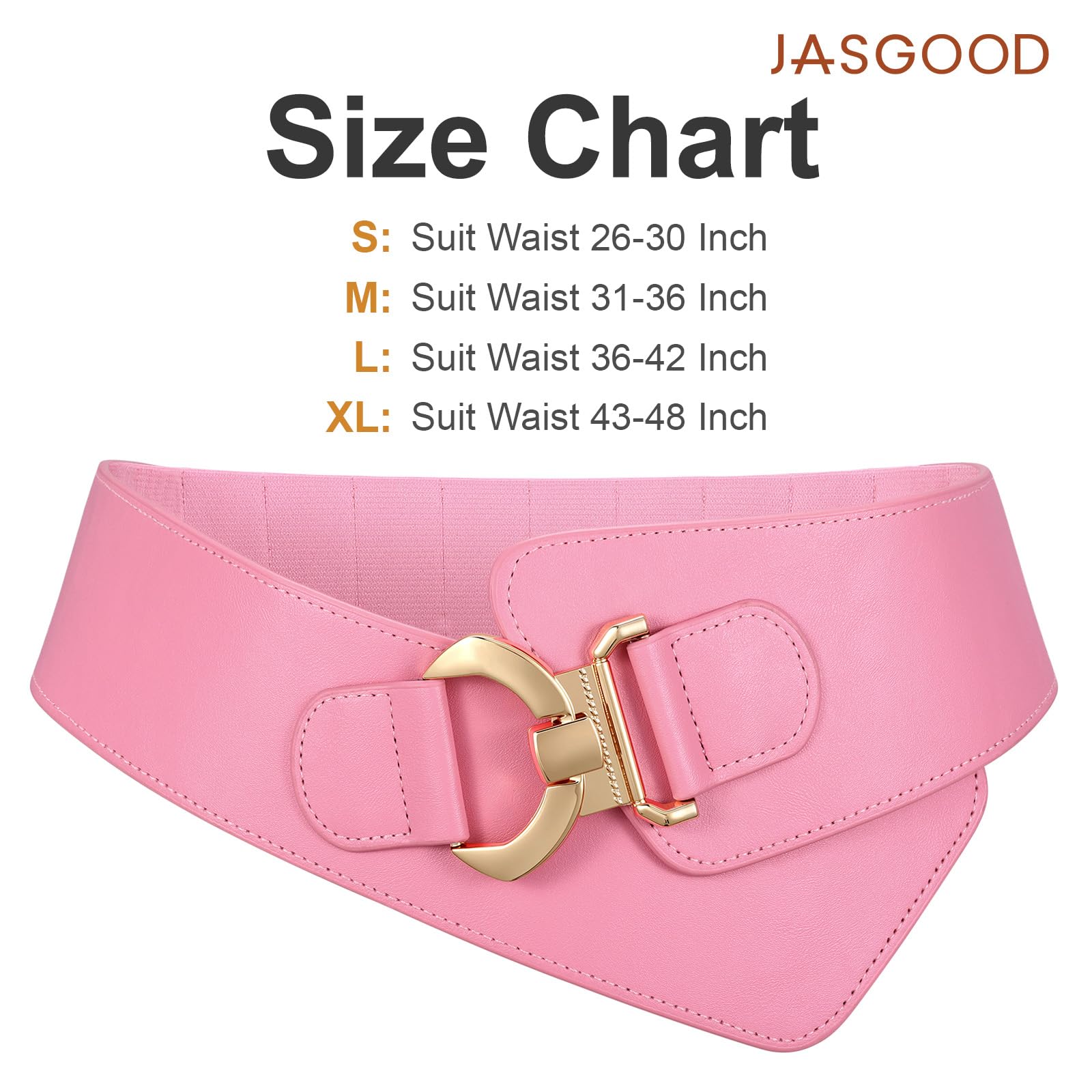 Gold Interlock Buckle Elastic Wide Belt