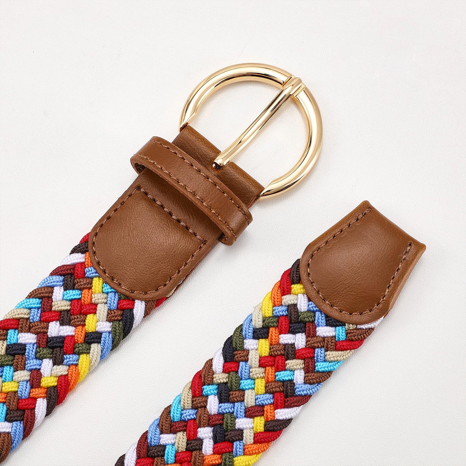 Women Men Woven Elastic Stretch Braided Waist Belt