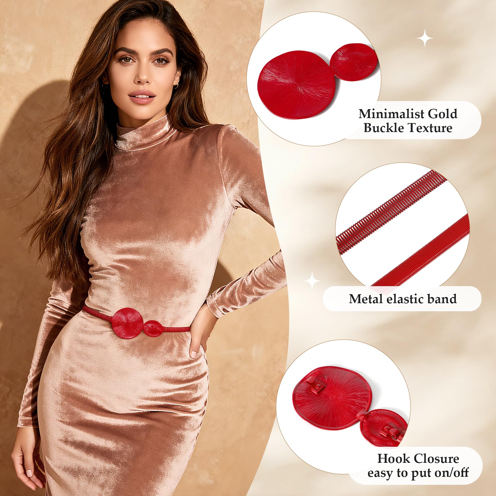 Skinny Stretch Thin Chain Belt For Dress