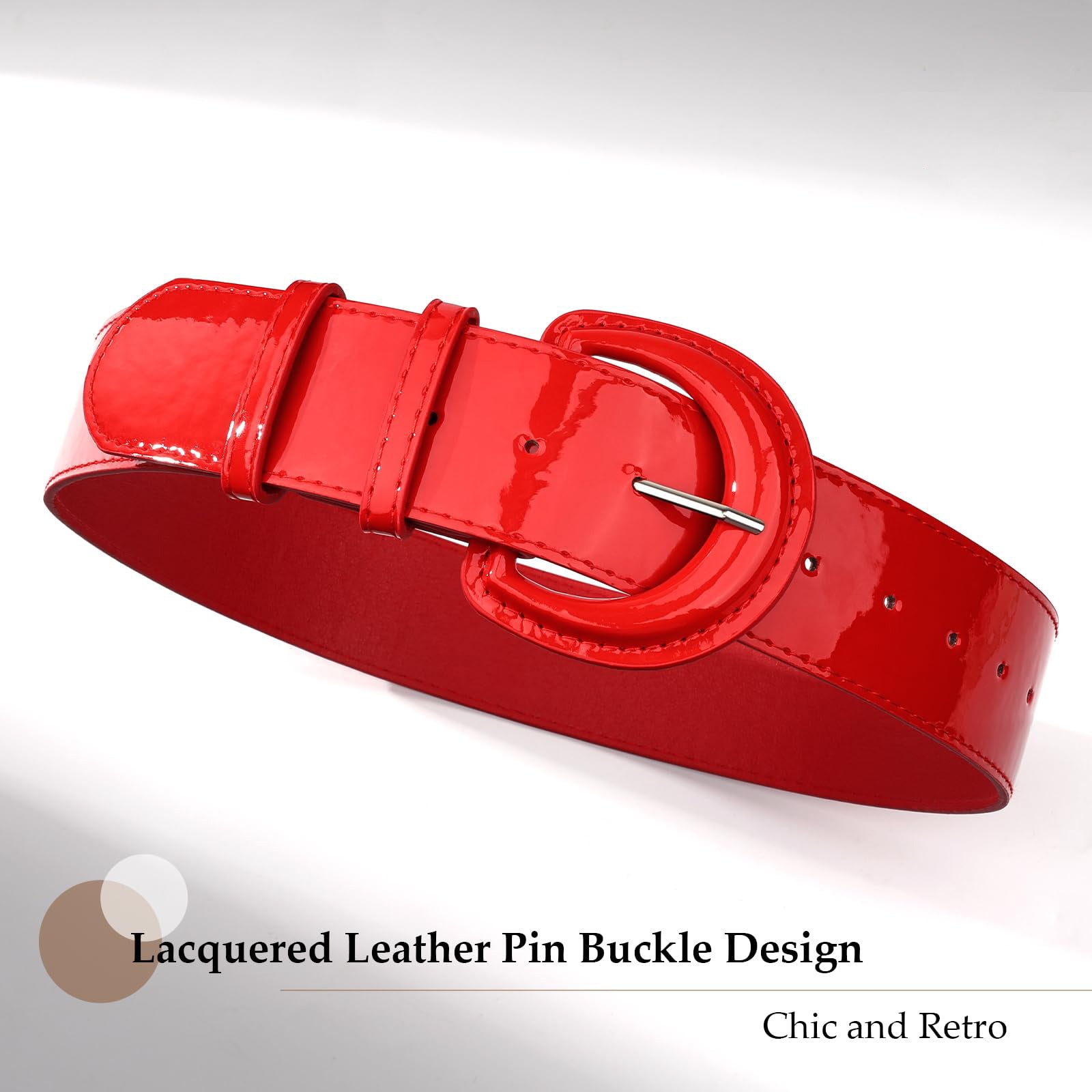Wide Patent Leather Belt For Coat