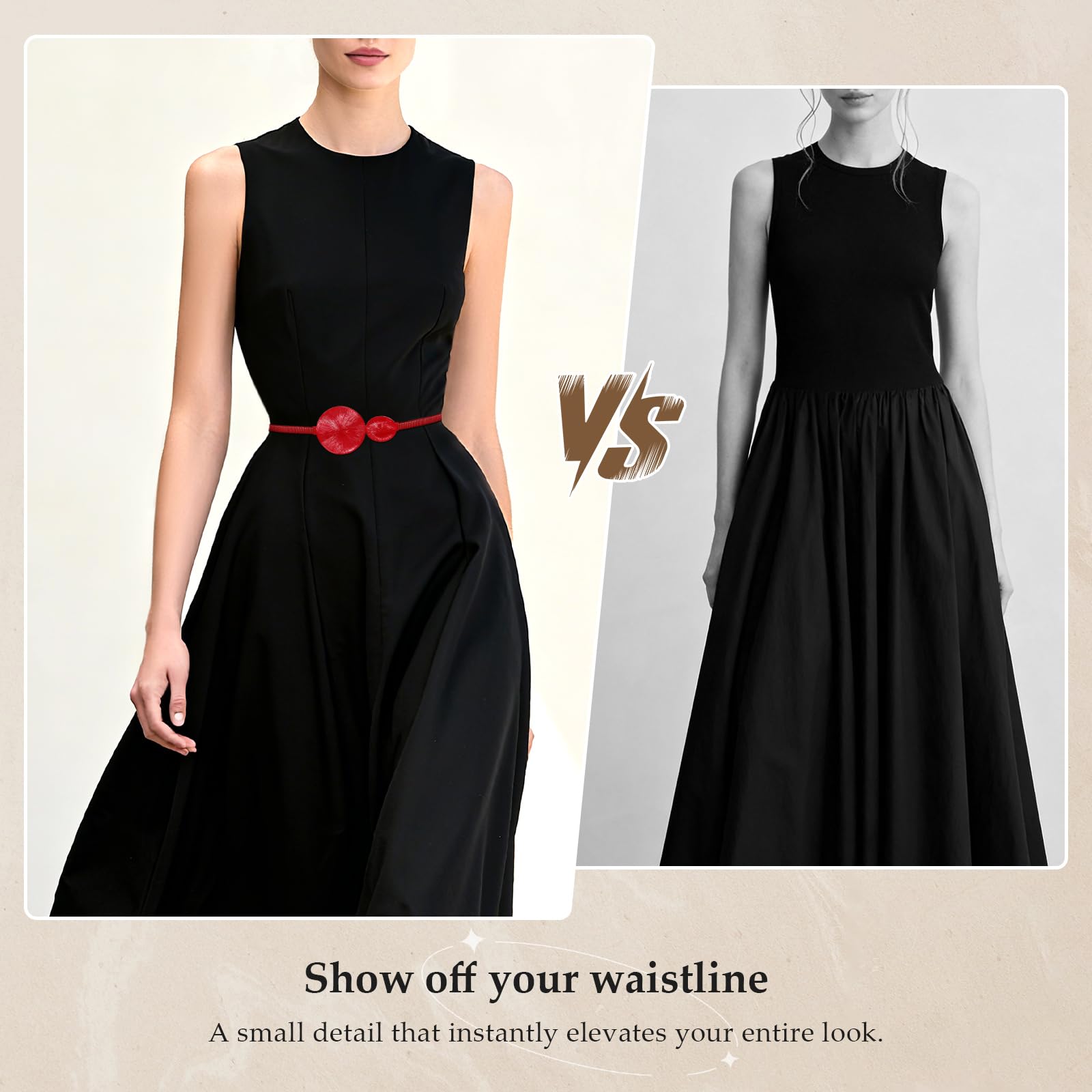 Skinny Stretch Thin Chain Belt For Dress