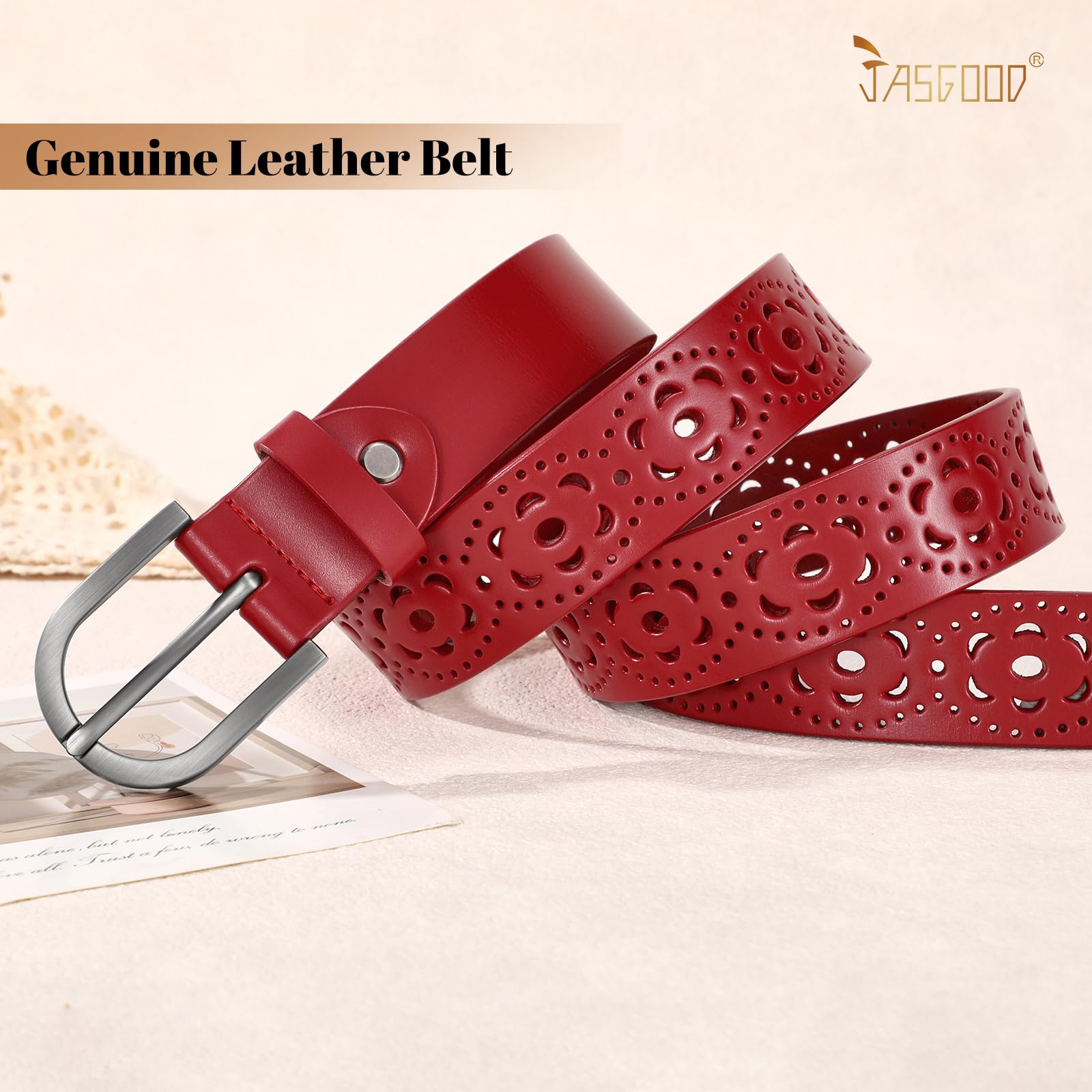 Hollow Genuine Leather Belt for Women 103 - JASGOOD OFFICIAL