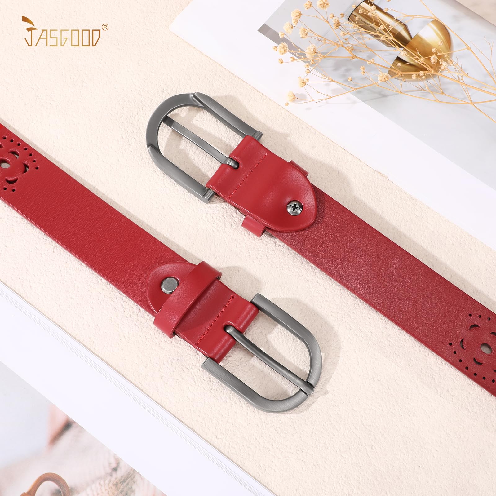 Hollow Genuine Leather Belt for Women 103 - JASGOOD OFFICIAL