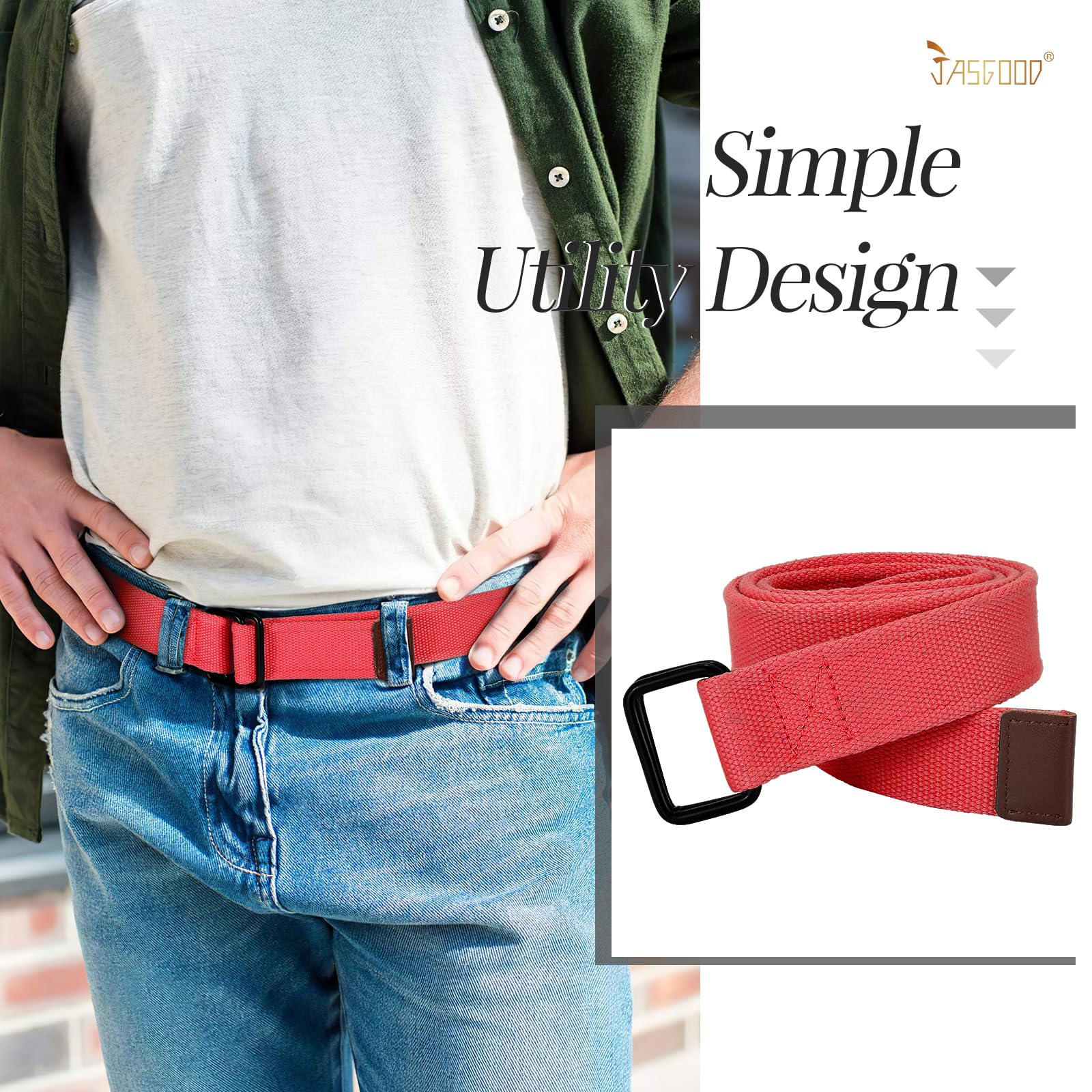 Plus Size Unisex Canvas Belt for Jeans