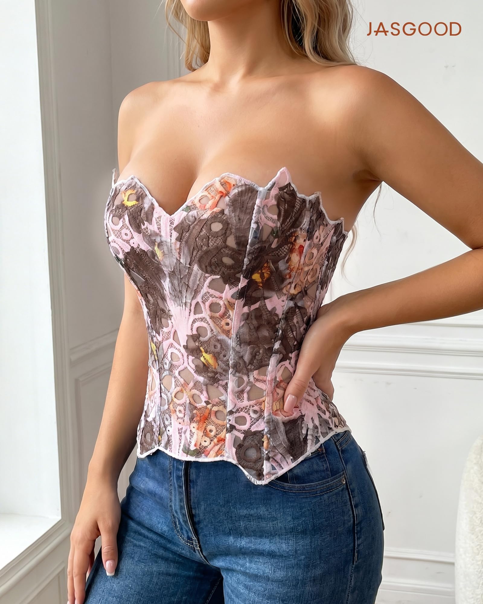 Lace Up Corset Bustier Top