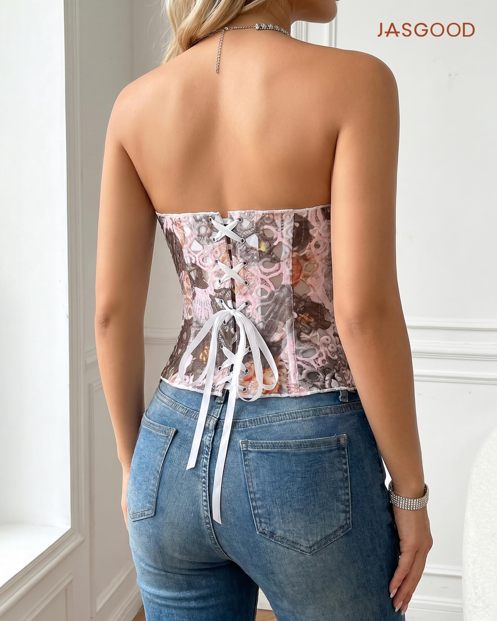 Lace Up Corset Bustier Top