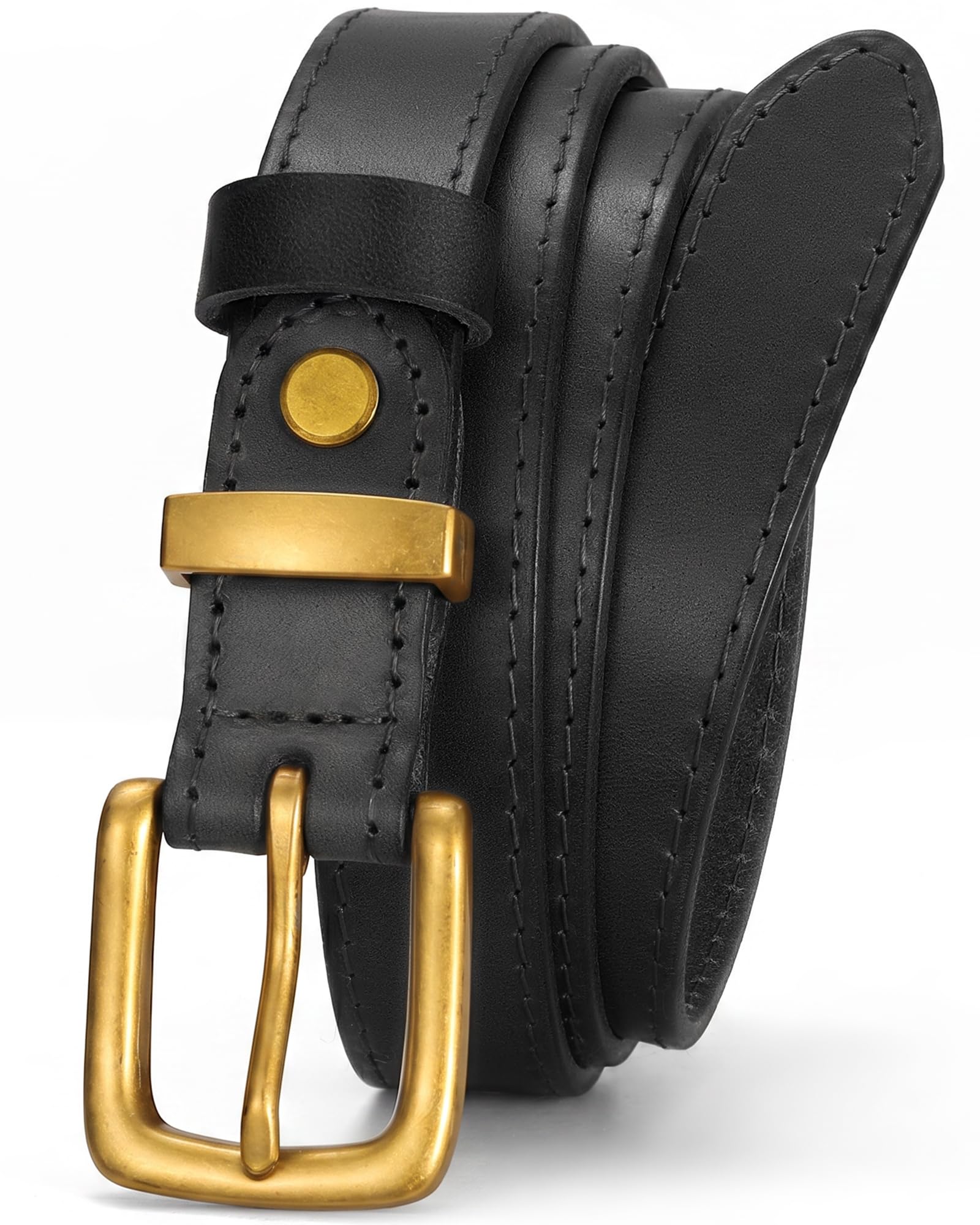 Vintage Full Grain Thin Leather Belt For Women