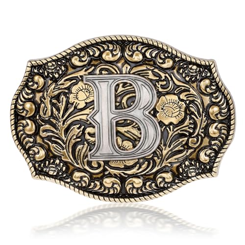 Western Belt Buckles Initial Letters | Fits 1.5" Belt Strap