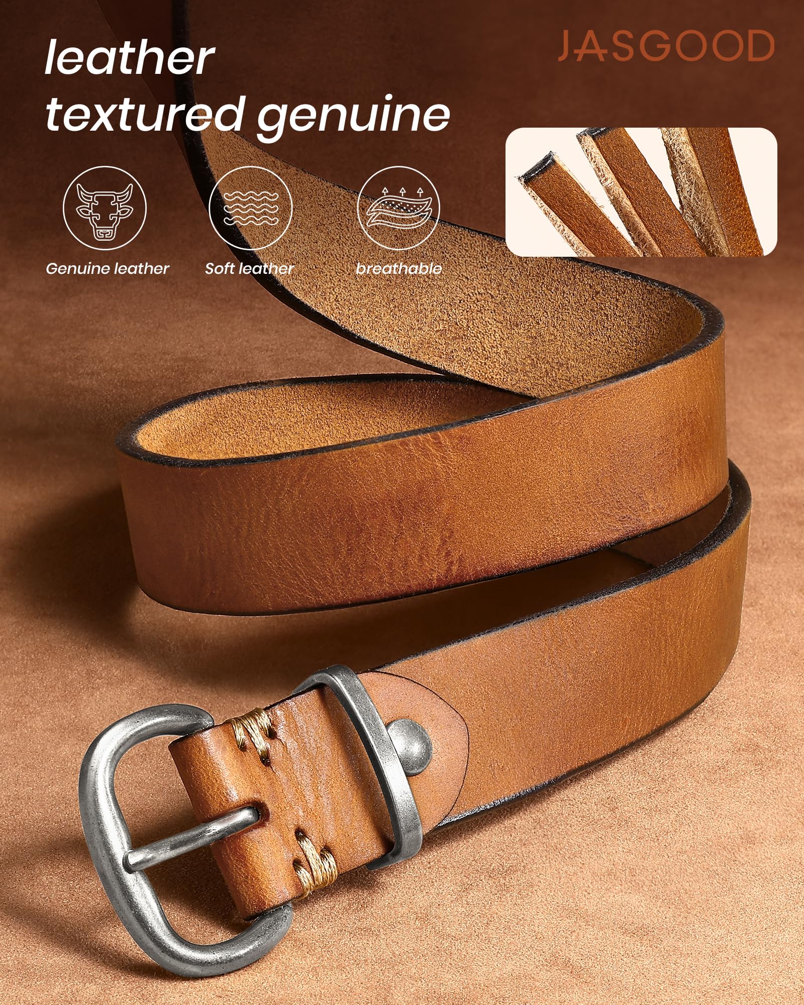 Fashion Full-Grain Cowhide Leather Waist Belt For Women