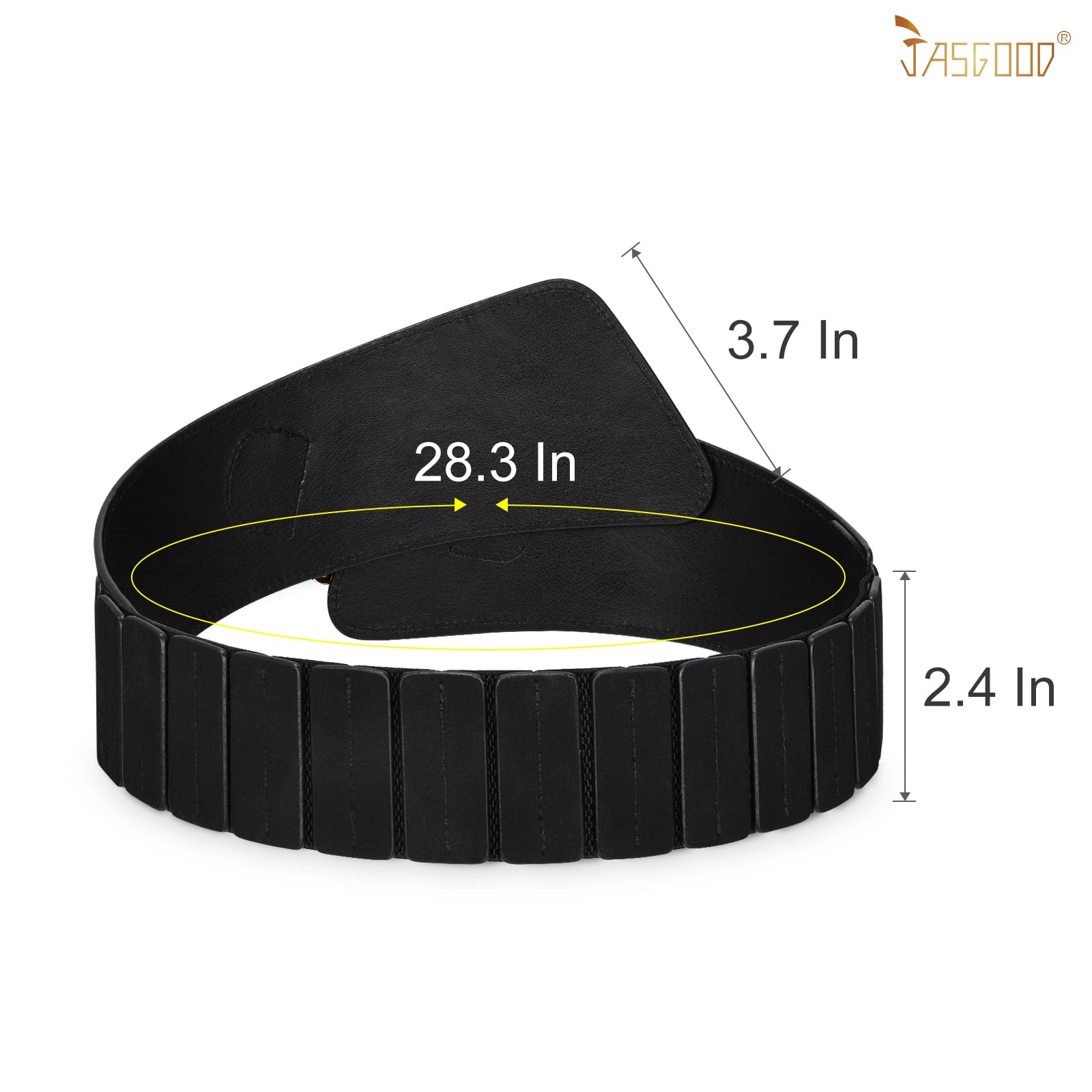 Gold Interlock Buckle Elastic Wide Belt