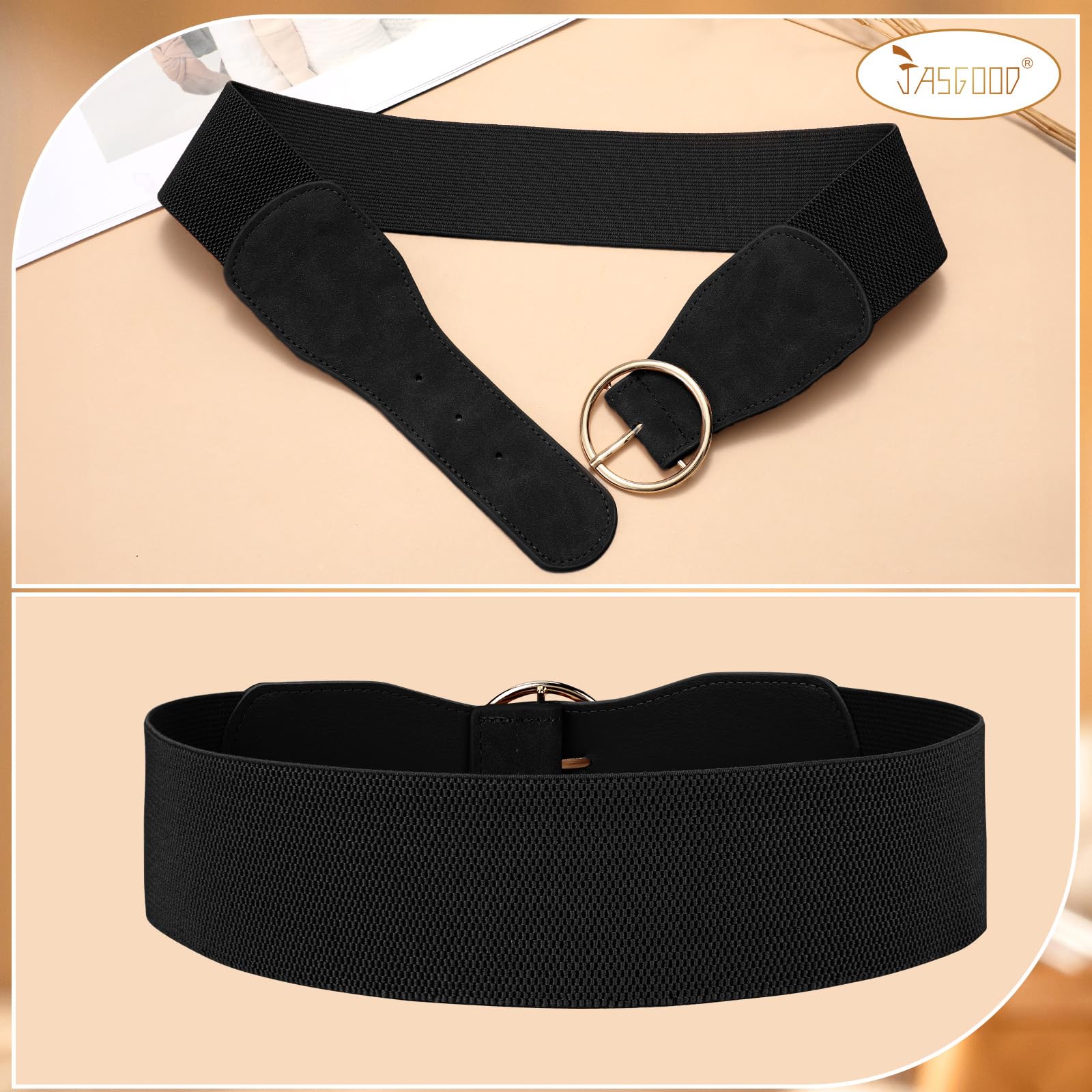 3-Pack Women Wide Elastic Waist Belt