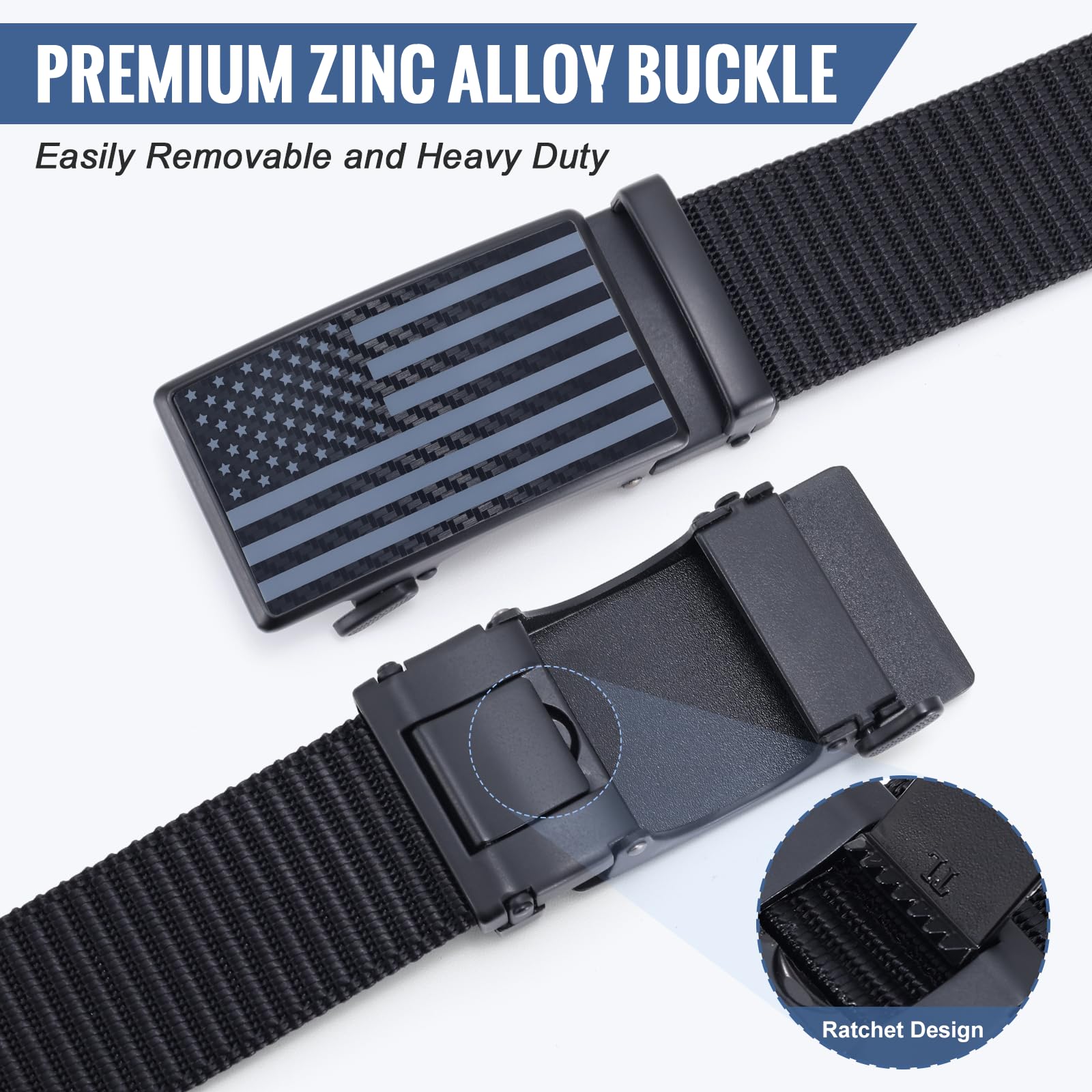 Mens Ratchet Tactical Nylon Belts