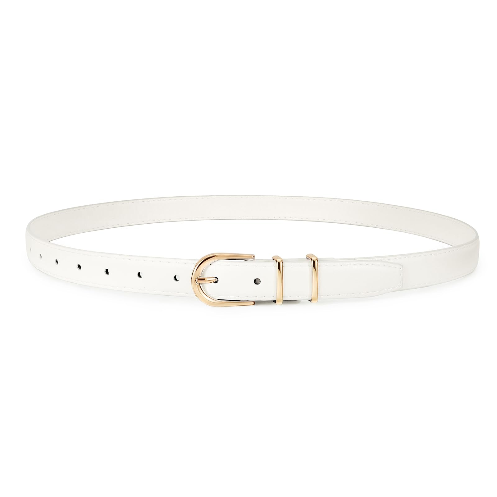 Women Skinny Vegan Leather Belt for Jeans