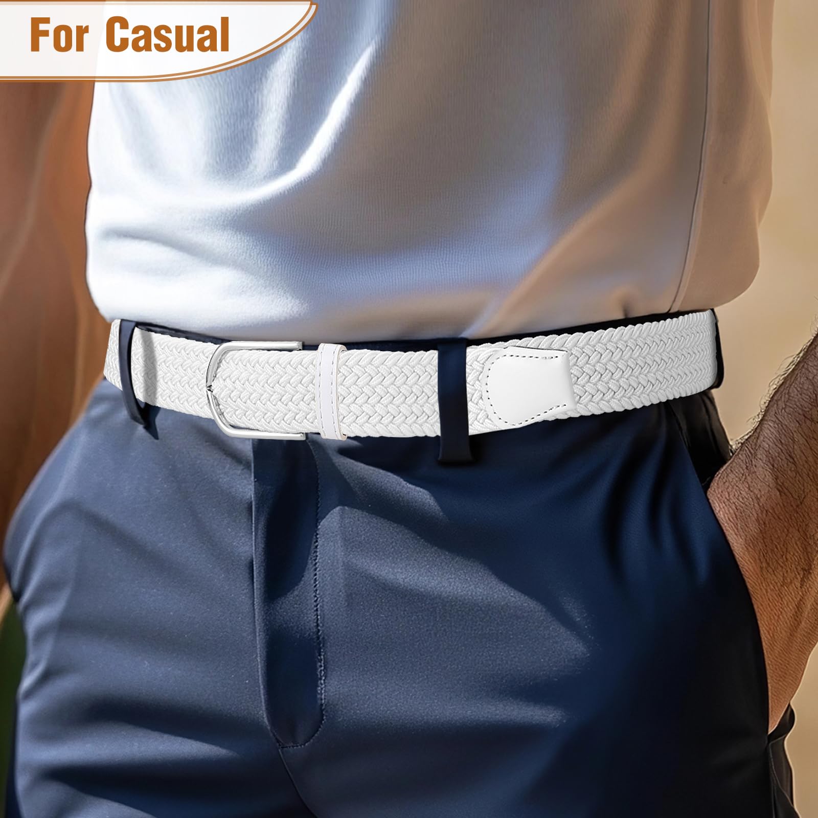 Braided Stretch Belt for Men Women