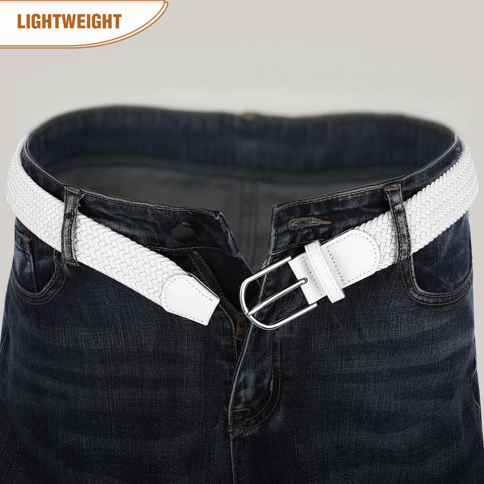 Braided Stretch Belt for Men Women