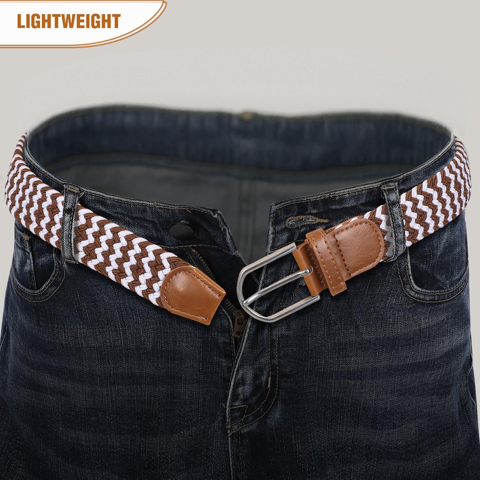 Braided Stretch Belt for Men Women