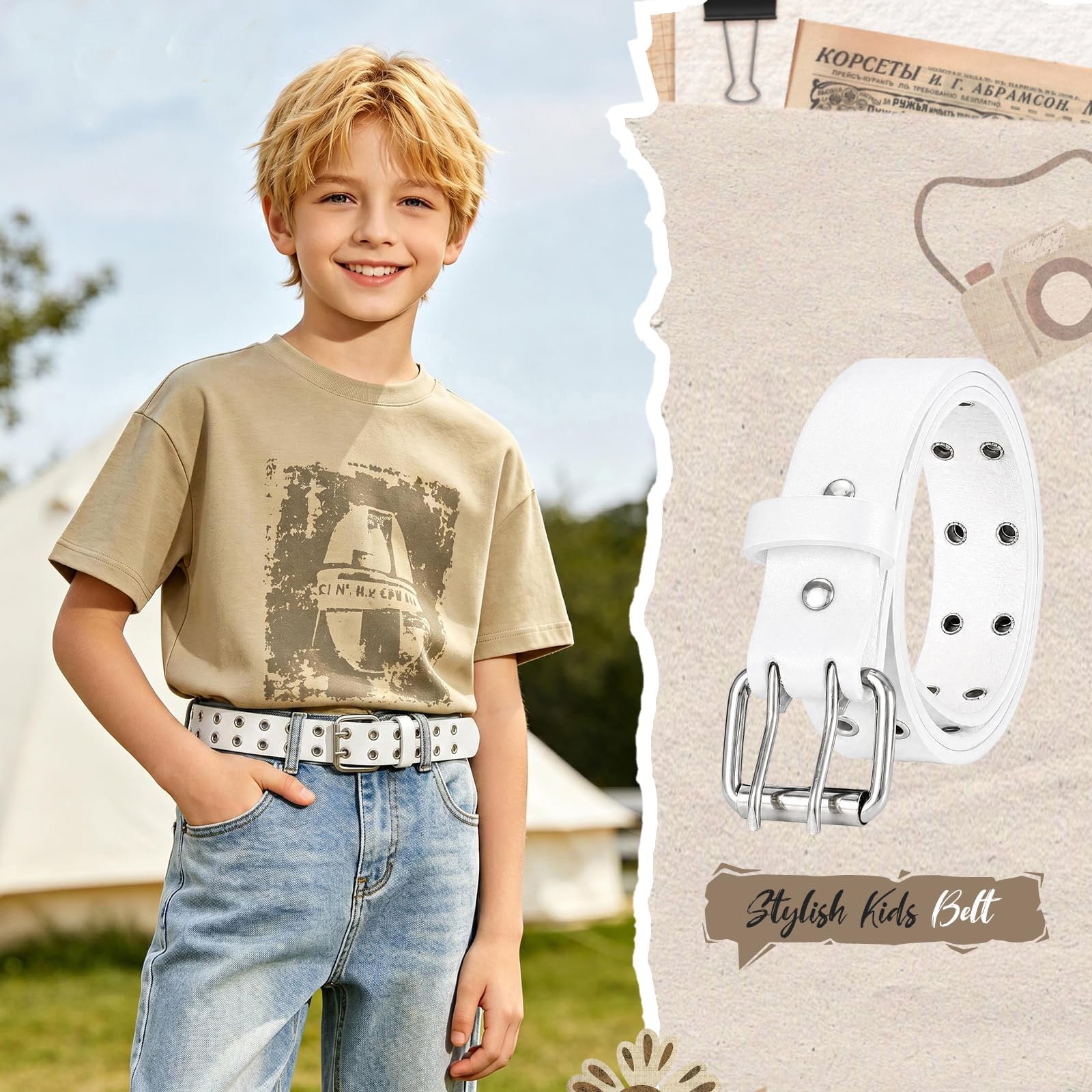 Boys Girls Fashion Leather Waist Belt