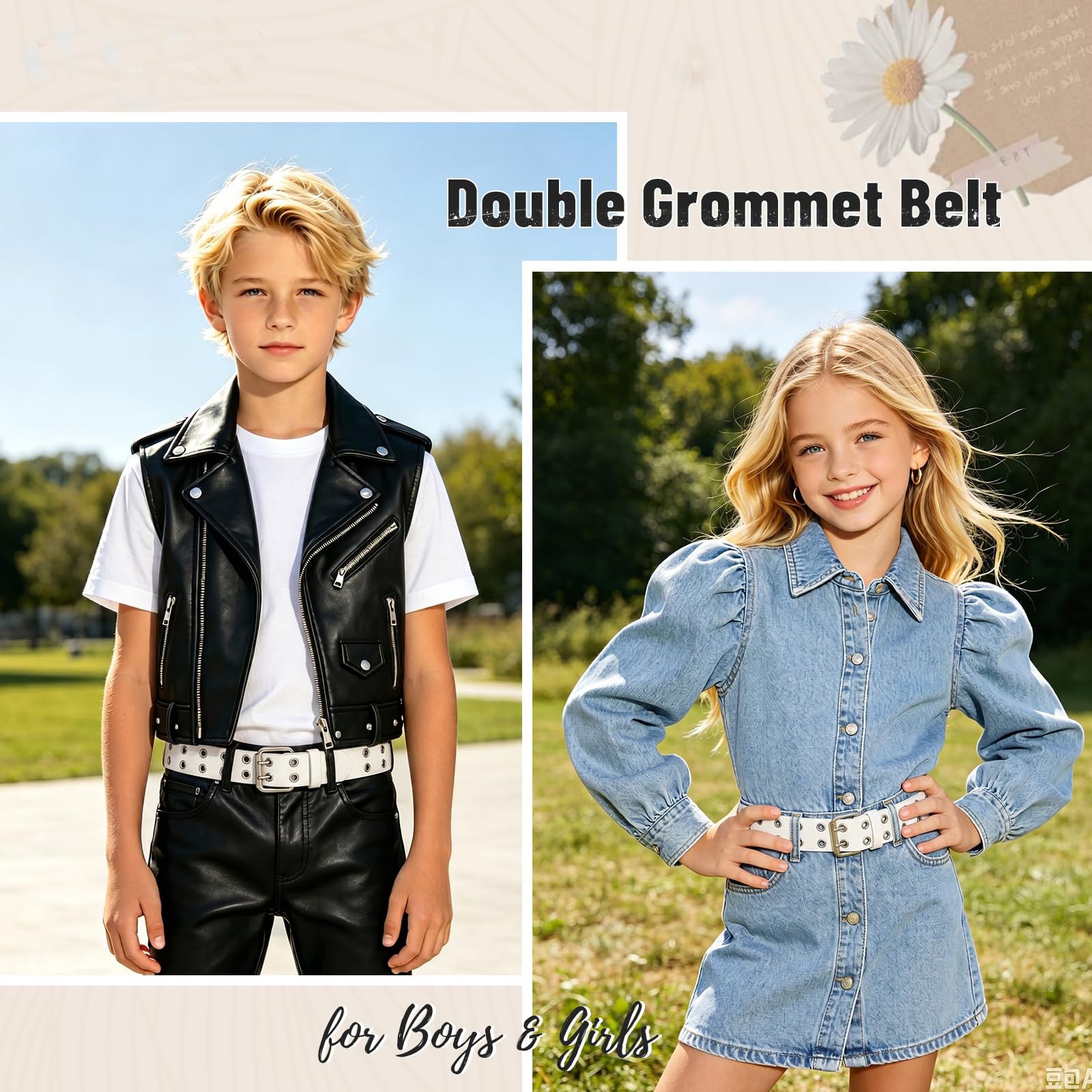 Boys Girls Fashion Leather Waist Belt