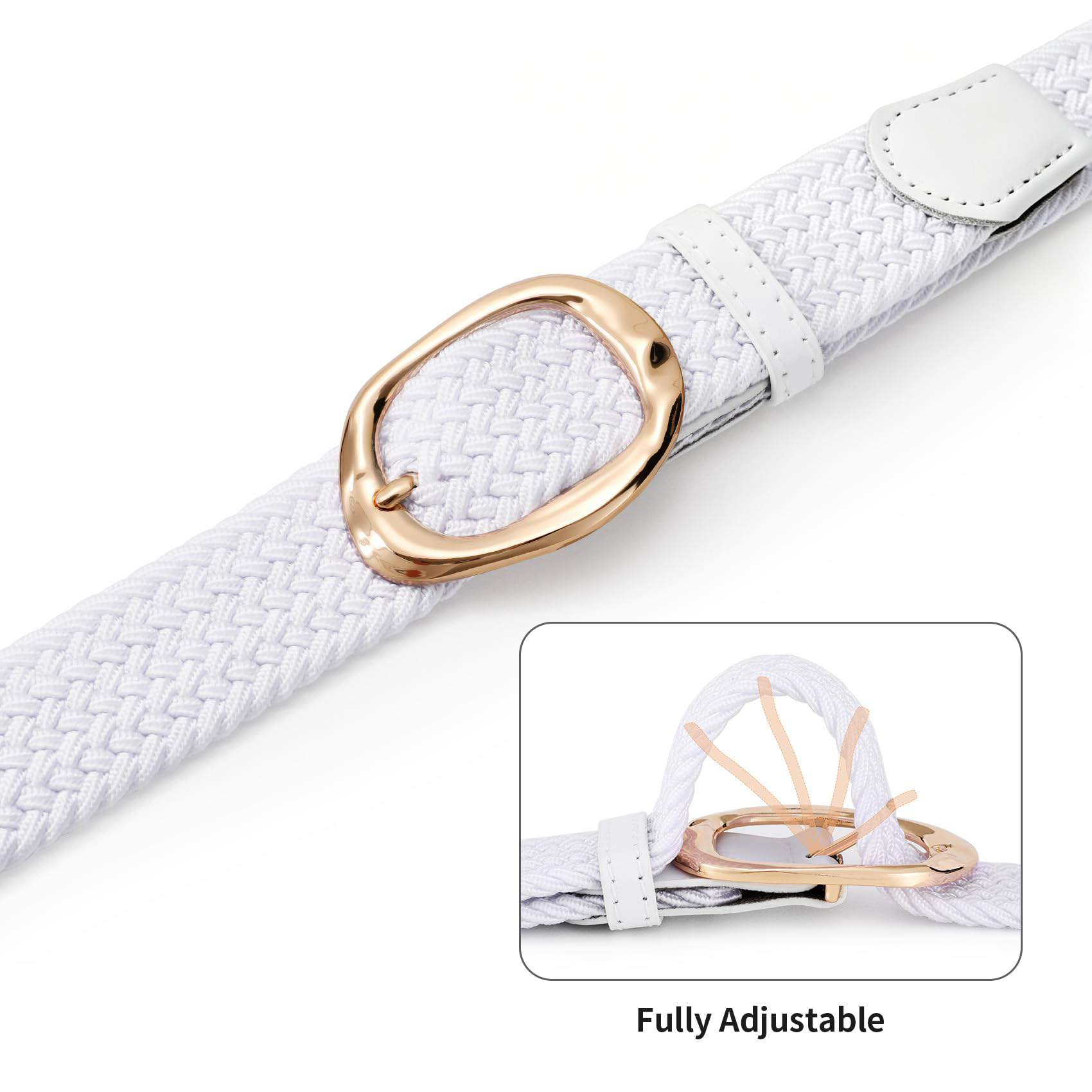 Women Braided Elastic Belt For Golf